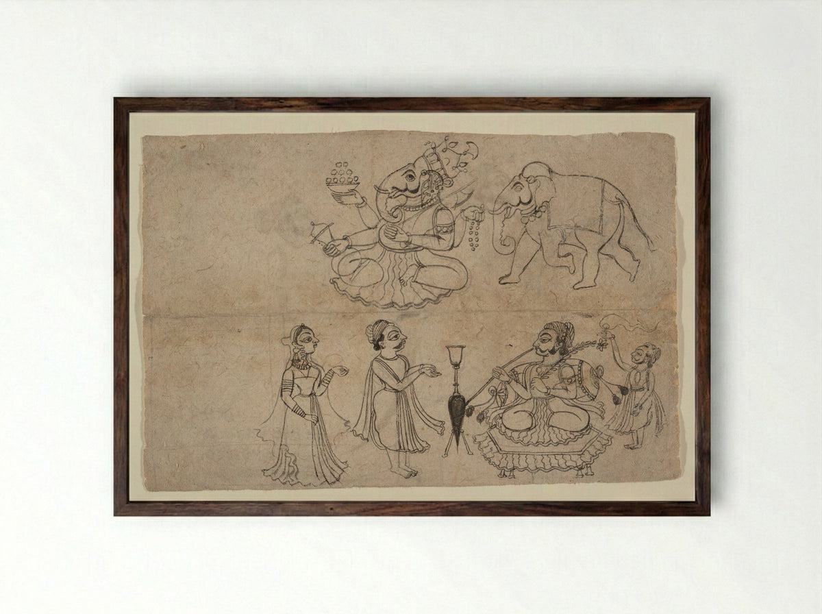 Portrait of Manya Sahib Man Rup Sagarji - Manak - Framed Print Dark Wood