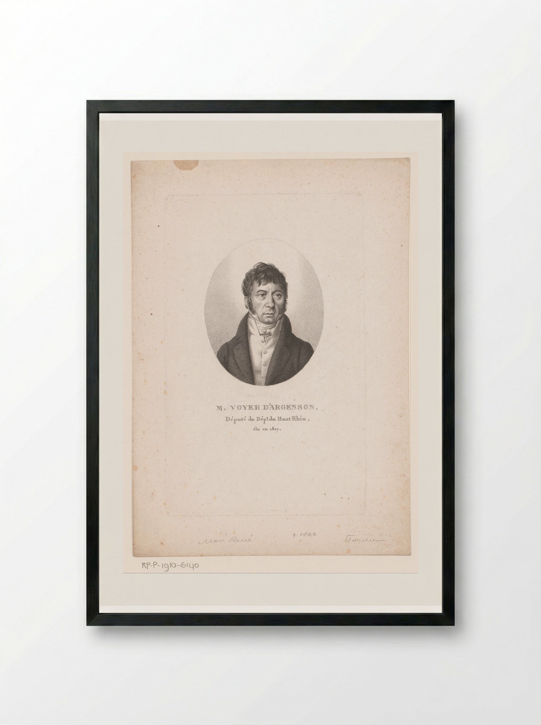 Portrait of Marc-René de Voyer de Paulmy d'Argenson - Ambroise Tardieu - Framed Print Black