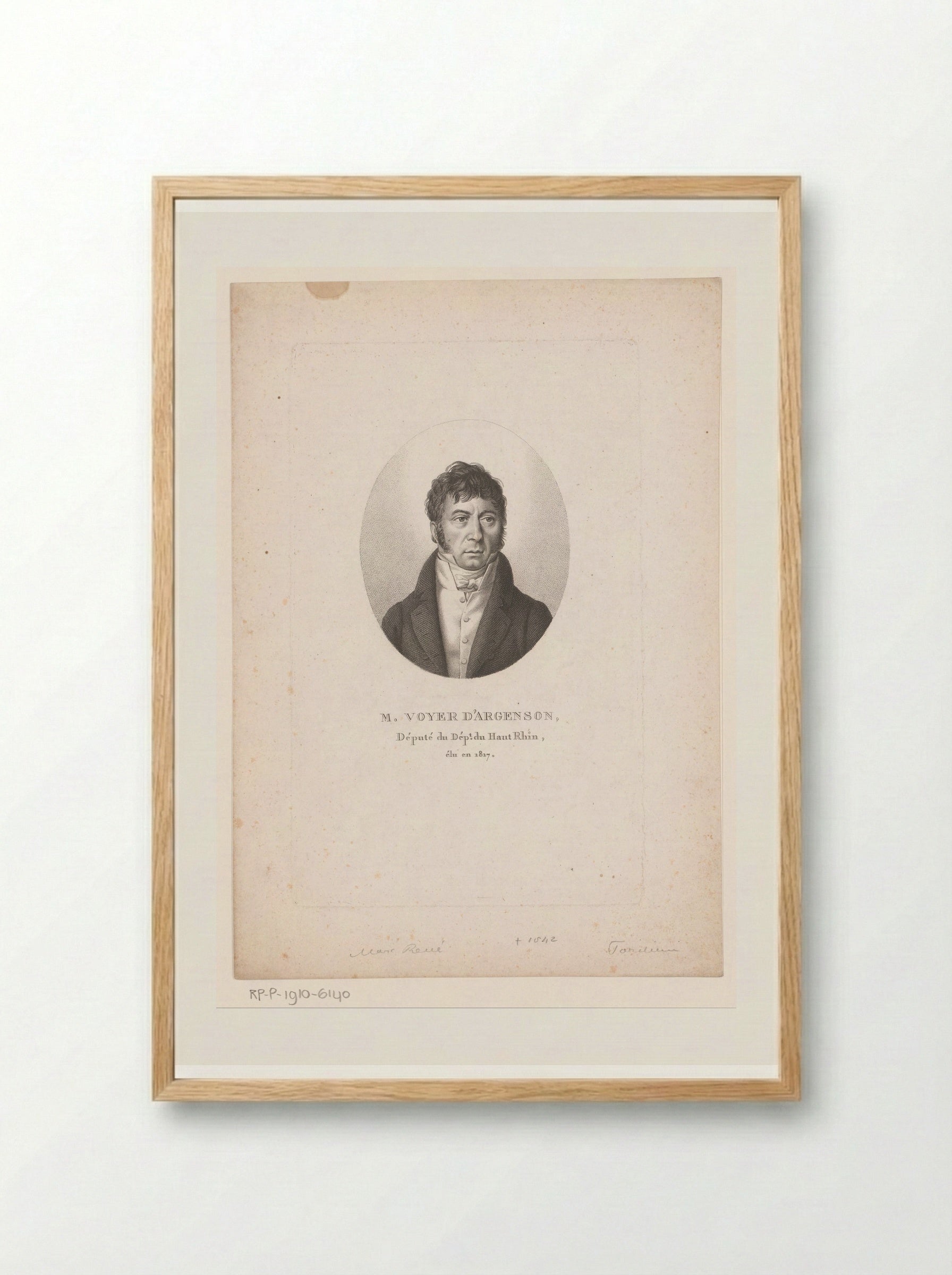 Portrait of Marc-René de Voyer de Paulmy d'Argenson - Ambroise Tardieu - Framed Print Wood