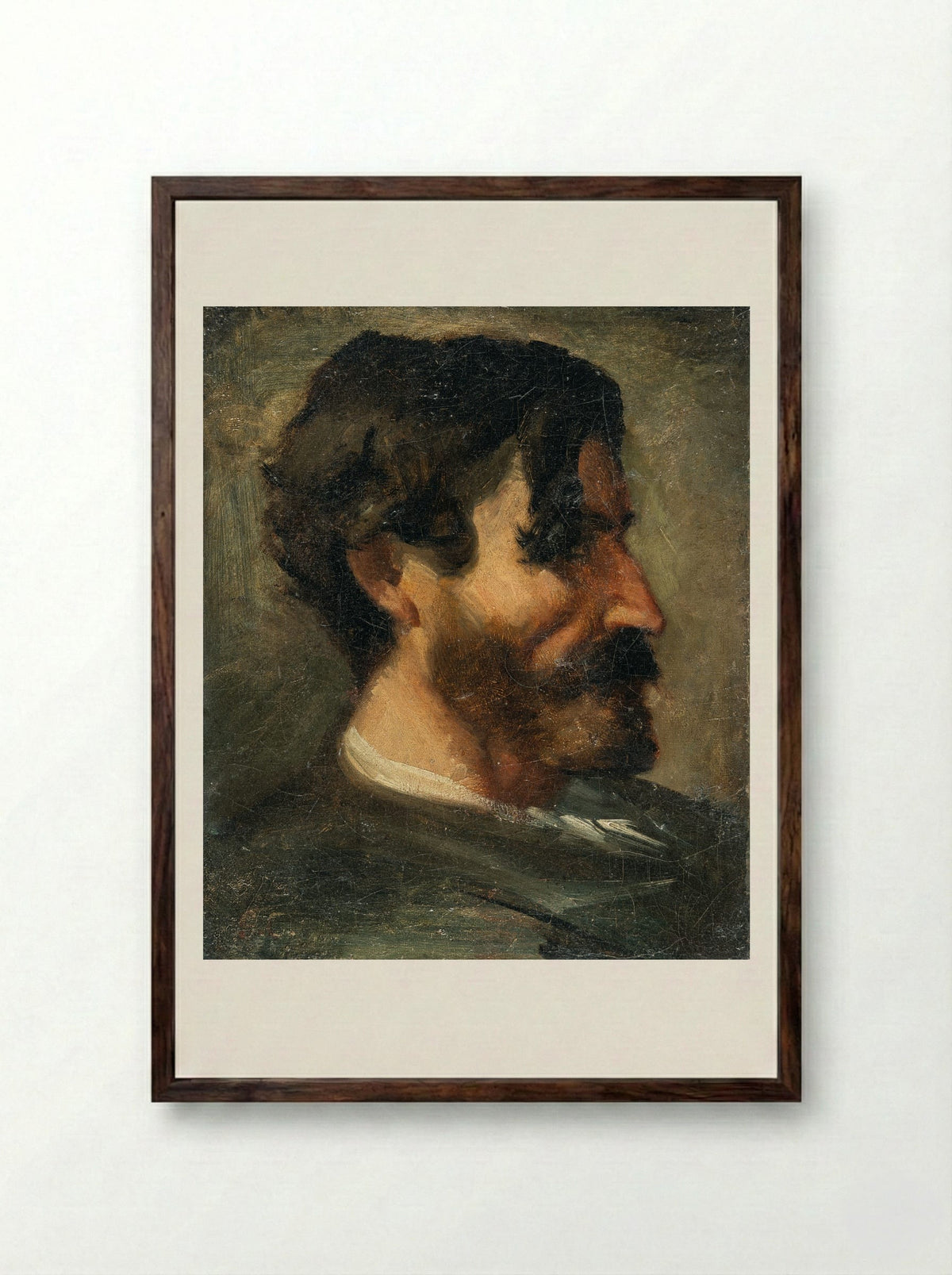 Portrait of Marc Trapadoux - Gustave Courbet - Framed Print Dark Wood