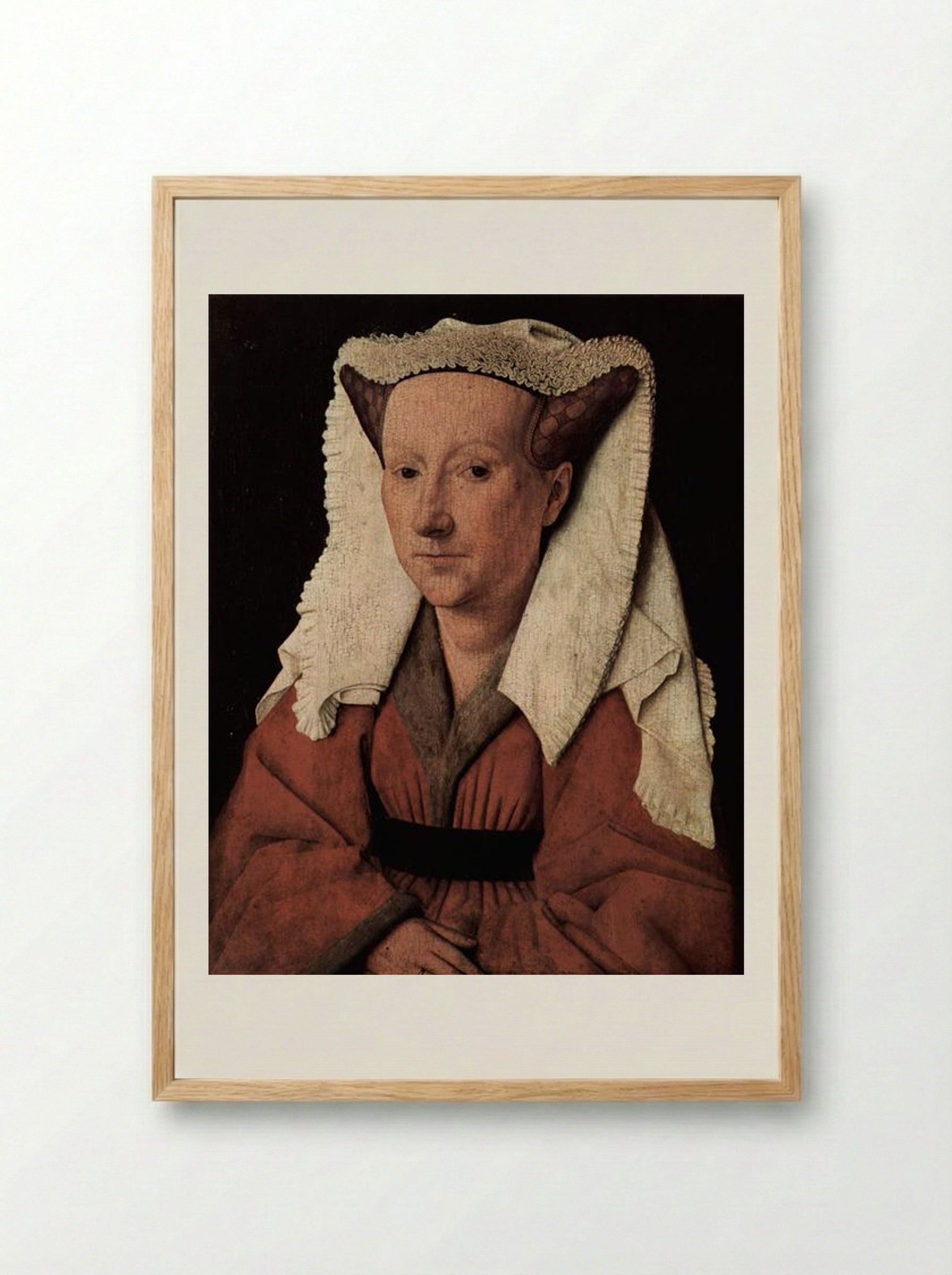 Portrait of Margaret van Eyck - Jan van Eyck - Framed Print Wood