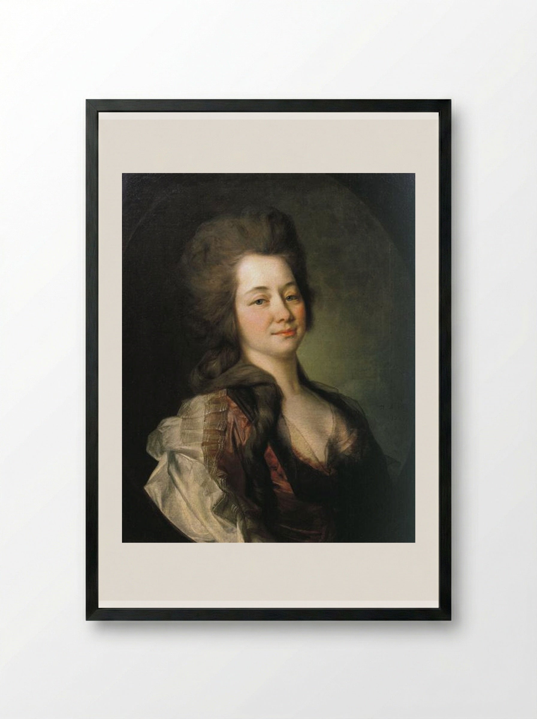 Portrait of Maria Alexeevna Lvova - Dmitry Levitzky - Framed Print Black