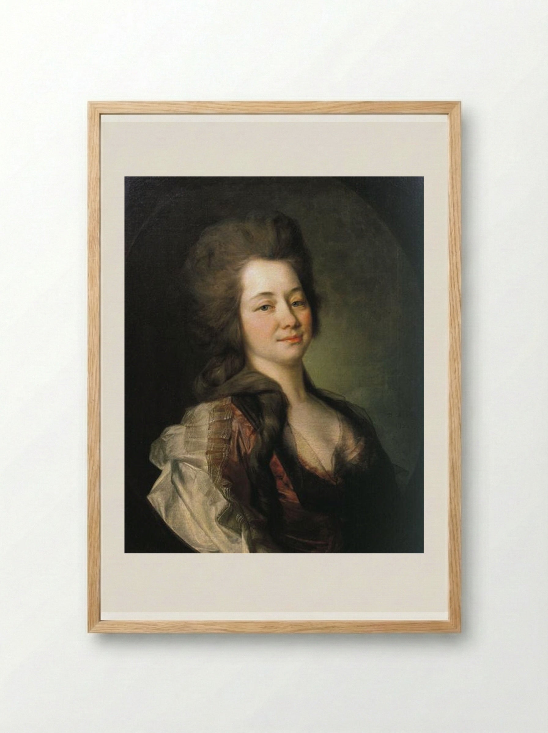 Portrait of Maria Alexeevna Lvova - Dmitry Levitzky - Framed Print Wood