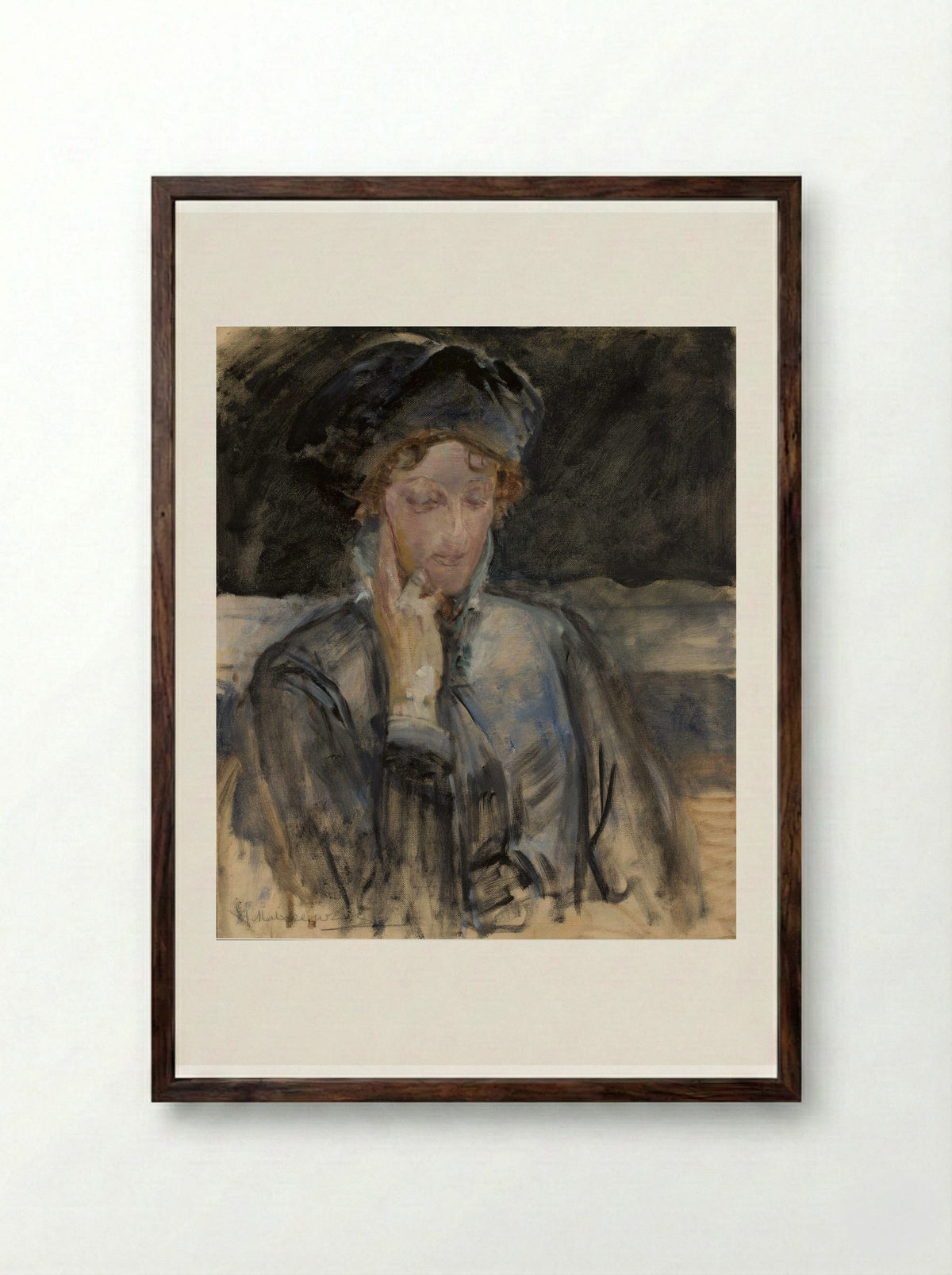 Portrait of Maria Balowa - Jacek Malczewski - Framed Print Dark Wood