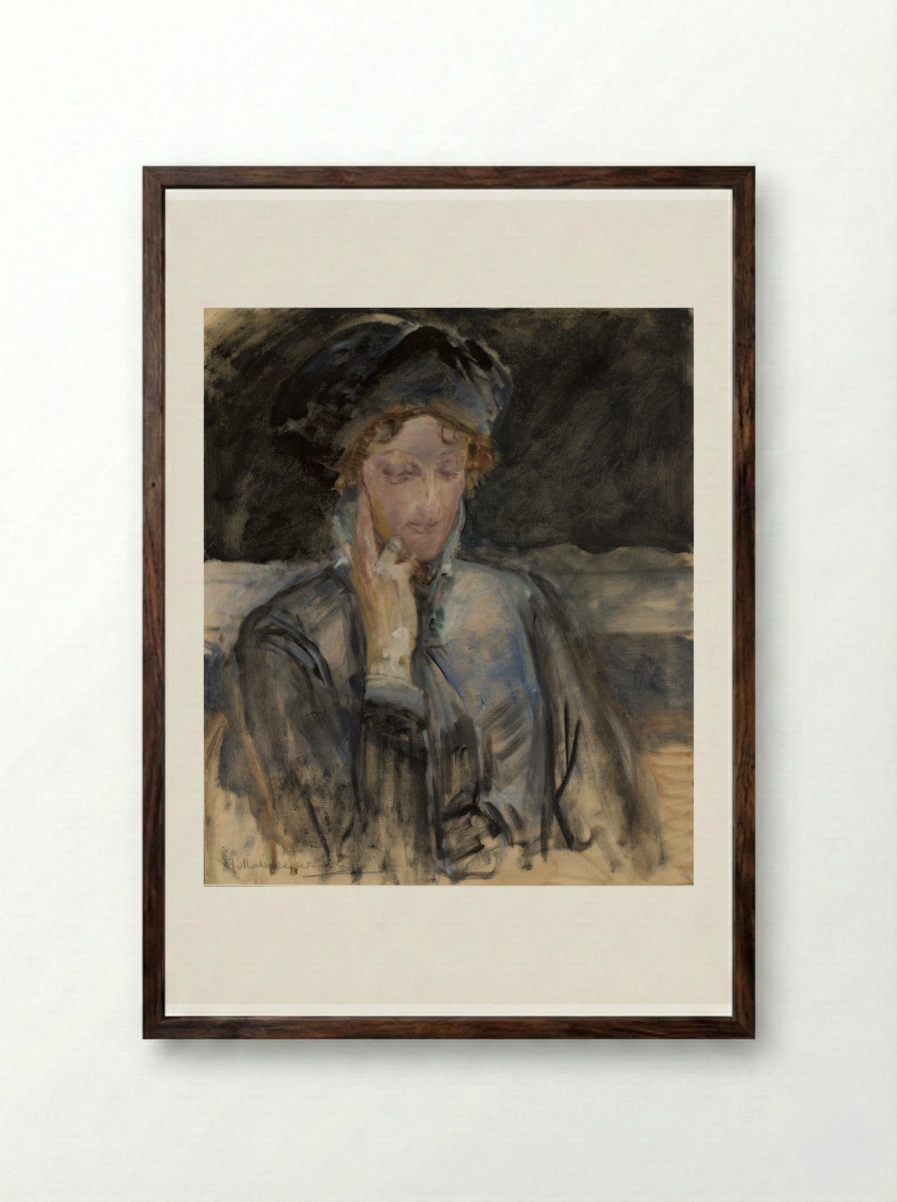 Portrait of Maria Balowa - Jacek Malczewski - Framed Print Dark Wood