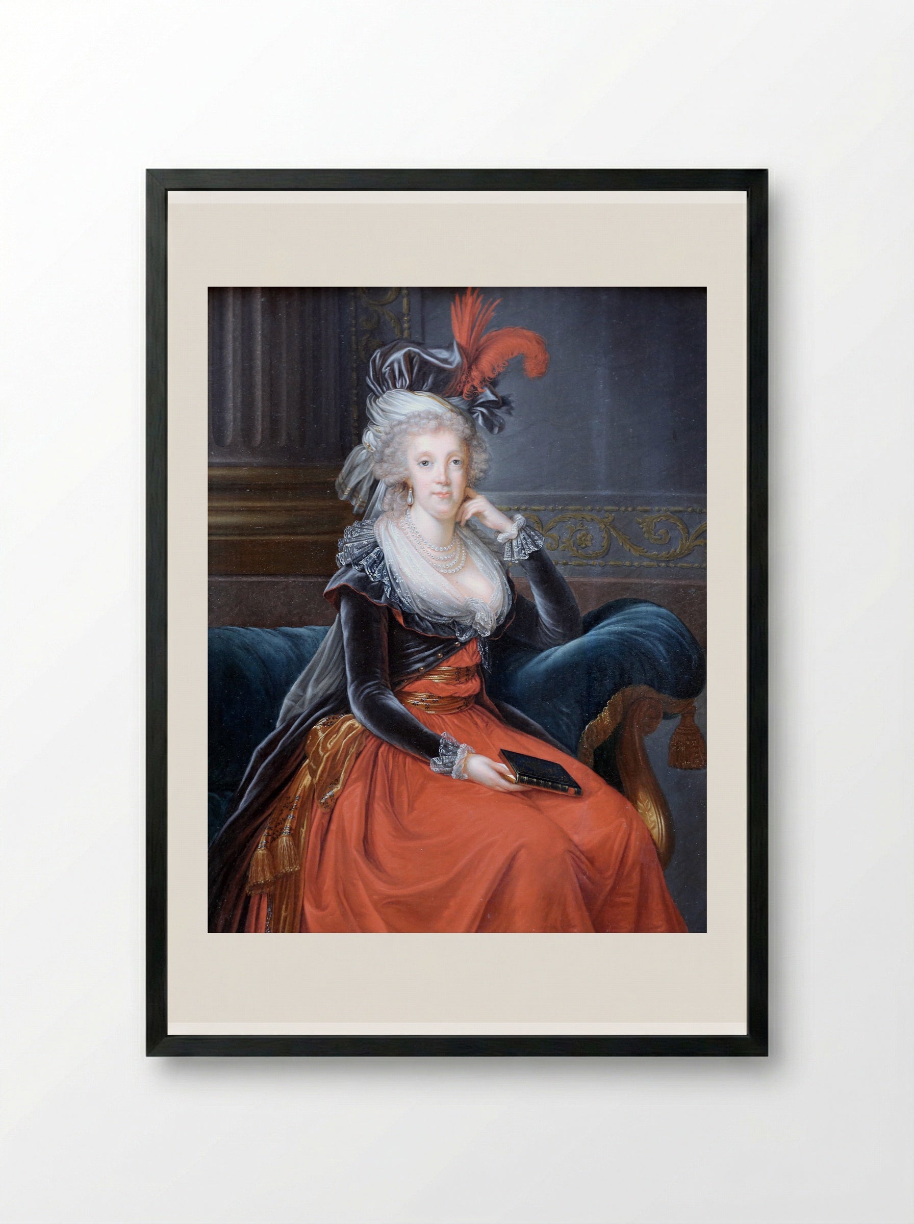 Portrait of Maria Carolina of Austria - Louise Elisabeth Vigée Le Brun - Framed Print Black