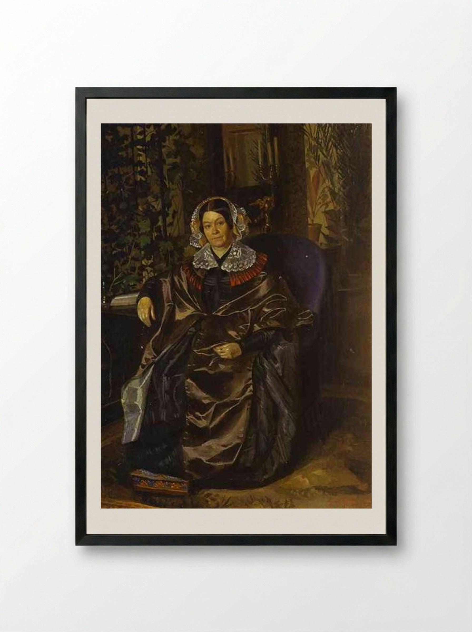 Portrait of Maria Pavlovna Druzhinina - Pavel Fedotov - Framed Print Black