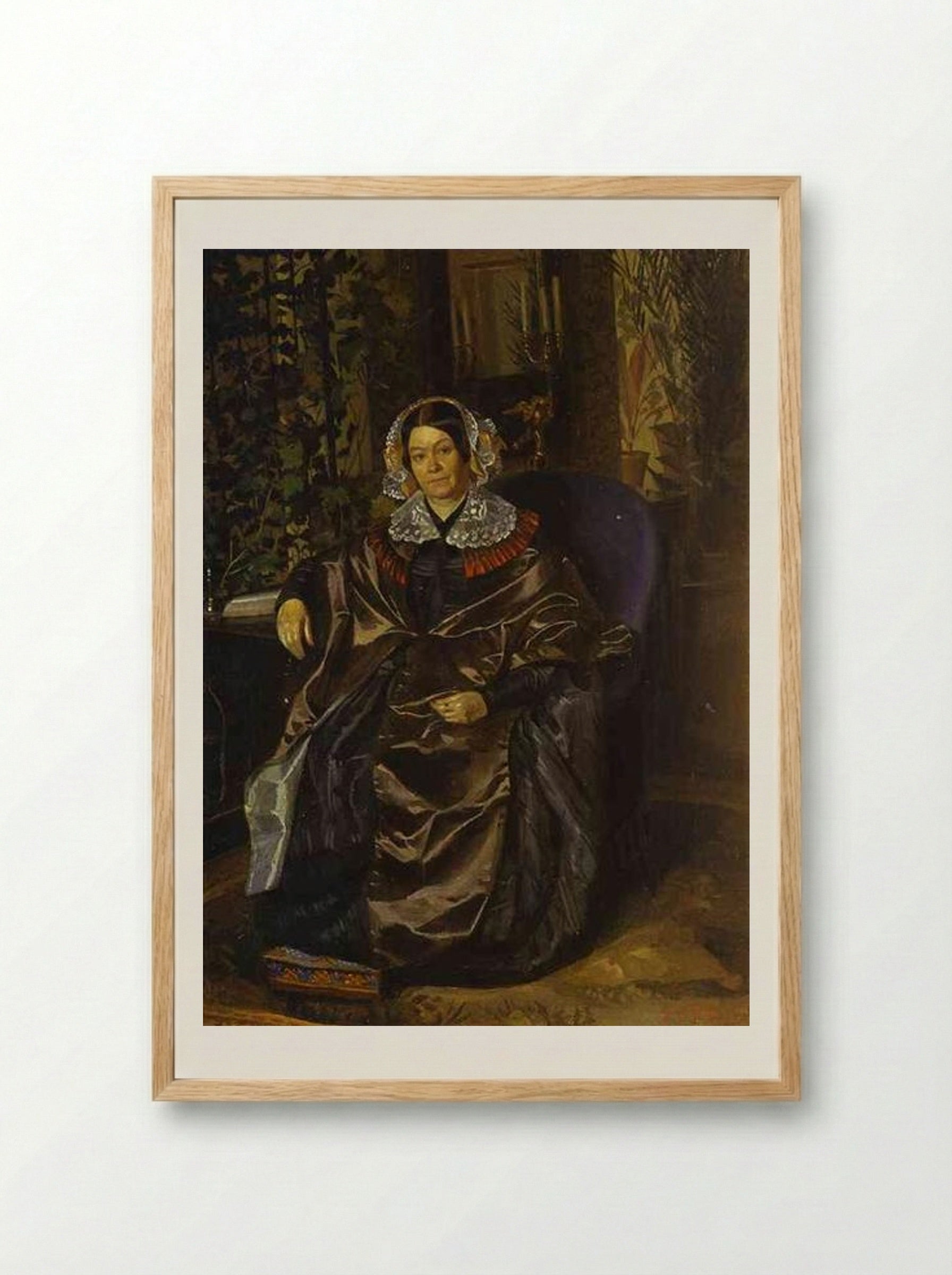 Portrait of Maria Pavlovna Druzhinina - Pavel Fedotov - Framed Print Wood
