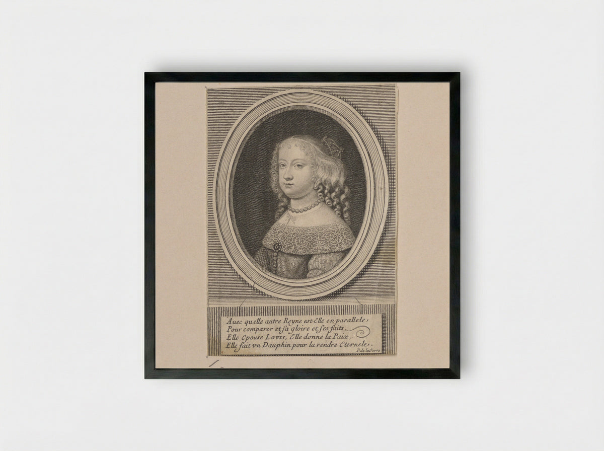 Portrait of Maria Theresa of Austria - Jean Boulanger - Framed Print Black