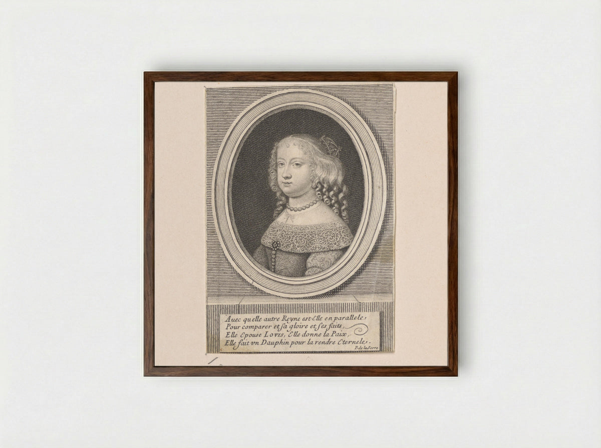 Portrait of Maria Theresa of Austria - Jean Boulanger - Framed Print Dark Wood
