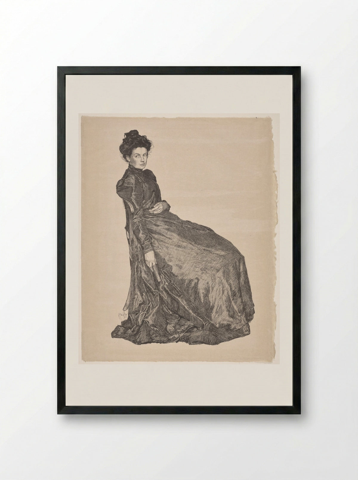 Portrait of Marianne Brockhaus in Leipzig - Otto Greiner - Framed Print Black