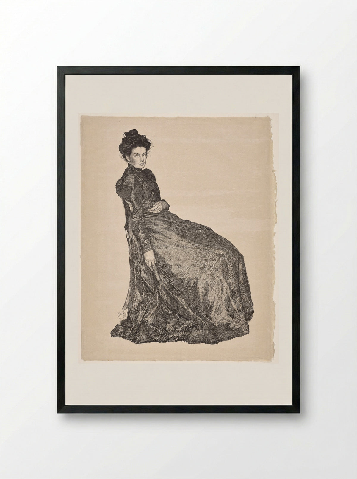 Portrait of Marianne Brockhaus in Leipzig - Otto Greiner - Framed Print Black
