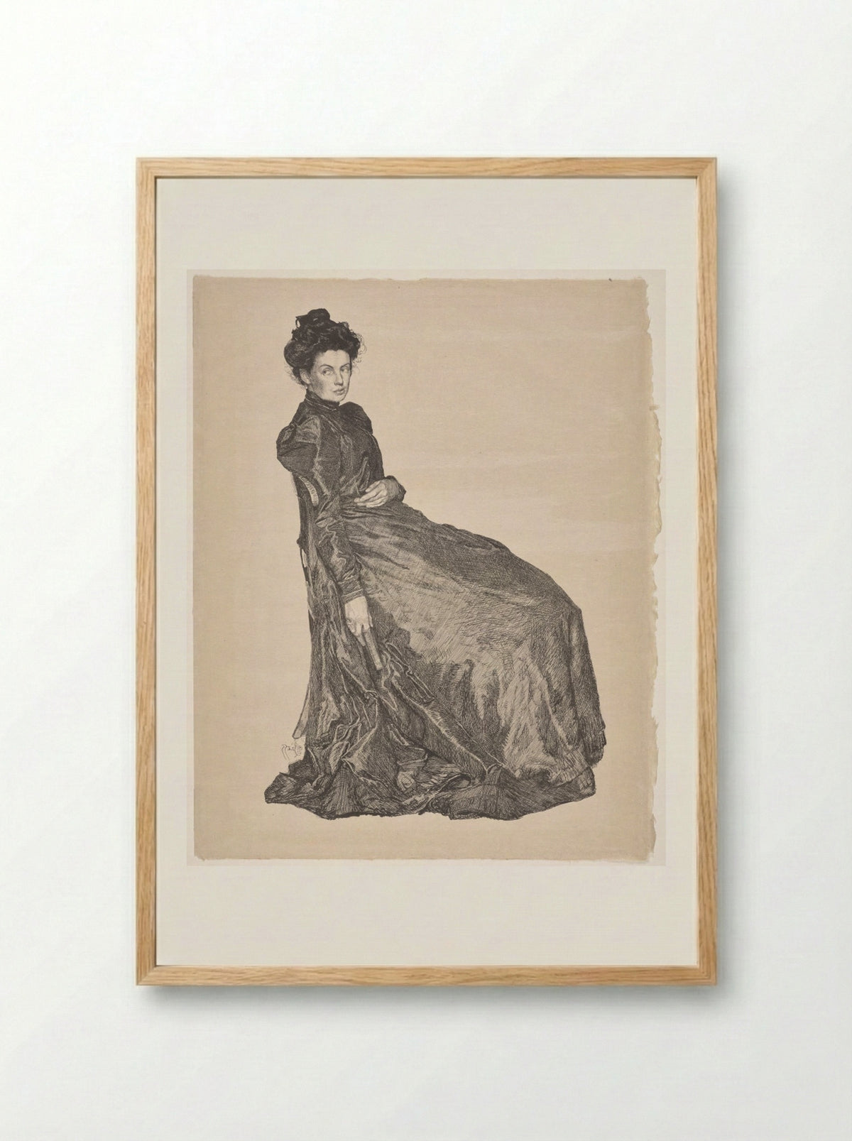 Portrait of Marianne Brockhaus in Leipzig - Otto Greiner - Framed Print Wood