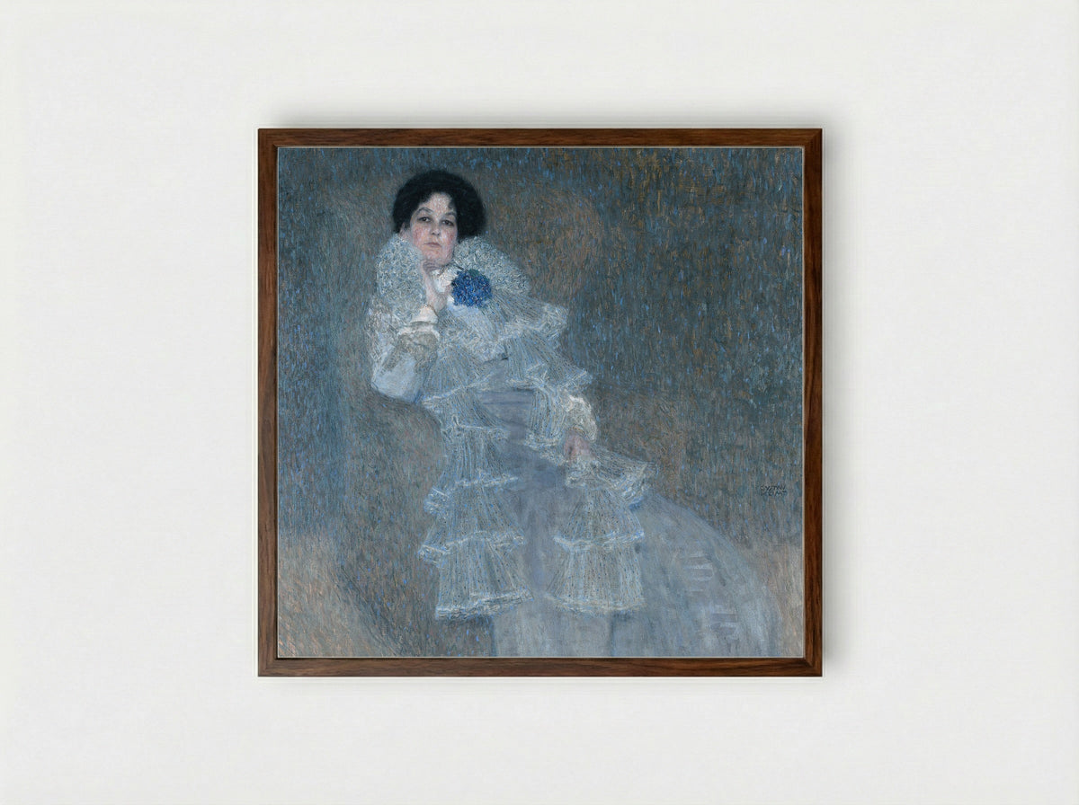 Portrait of Marie Henneberg - Gustav Klimt - Framed Print Dark Wood
