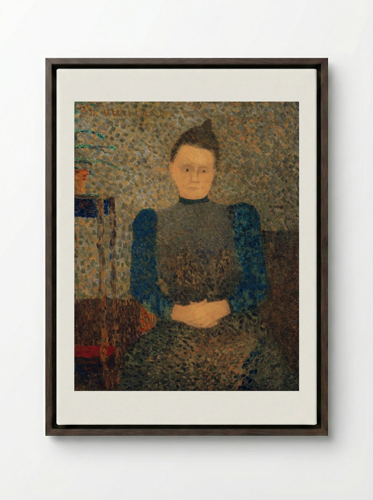 Portrait of Marie Vuillard - Édouard Vuillard - Framed Canvas Dark Wood