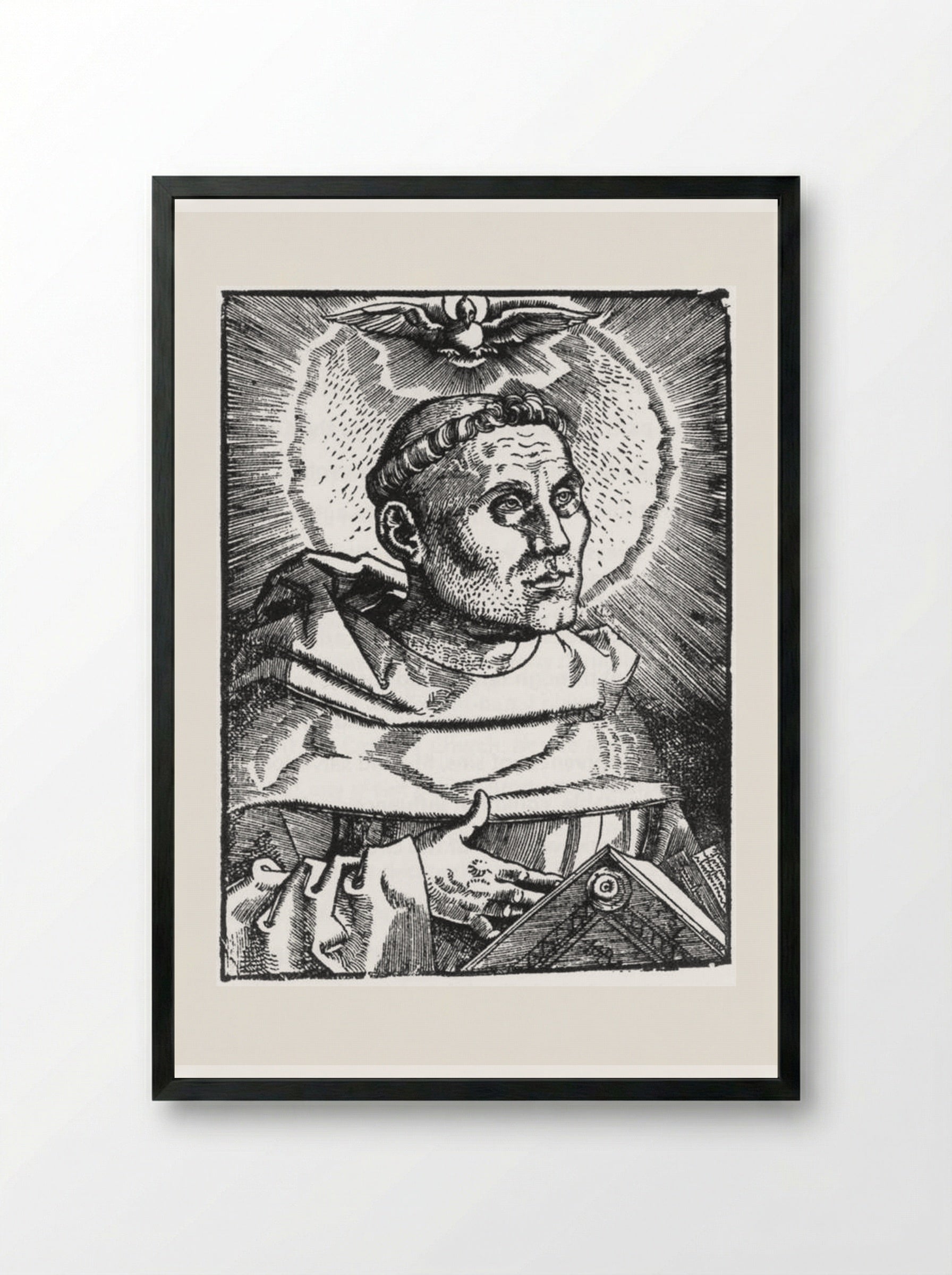 Portrait of Martin Luther - Hans Baldung - Framed Print Black