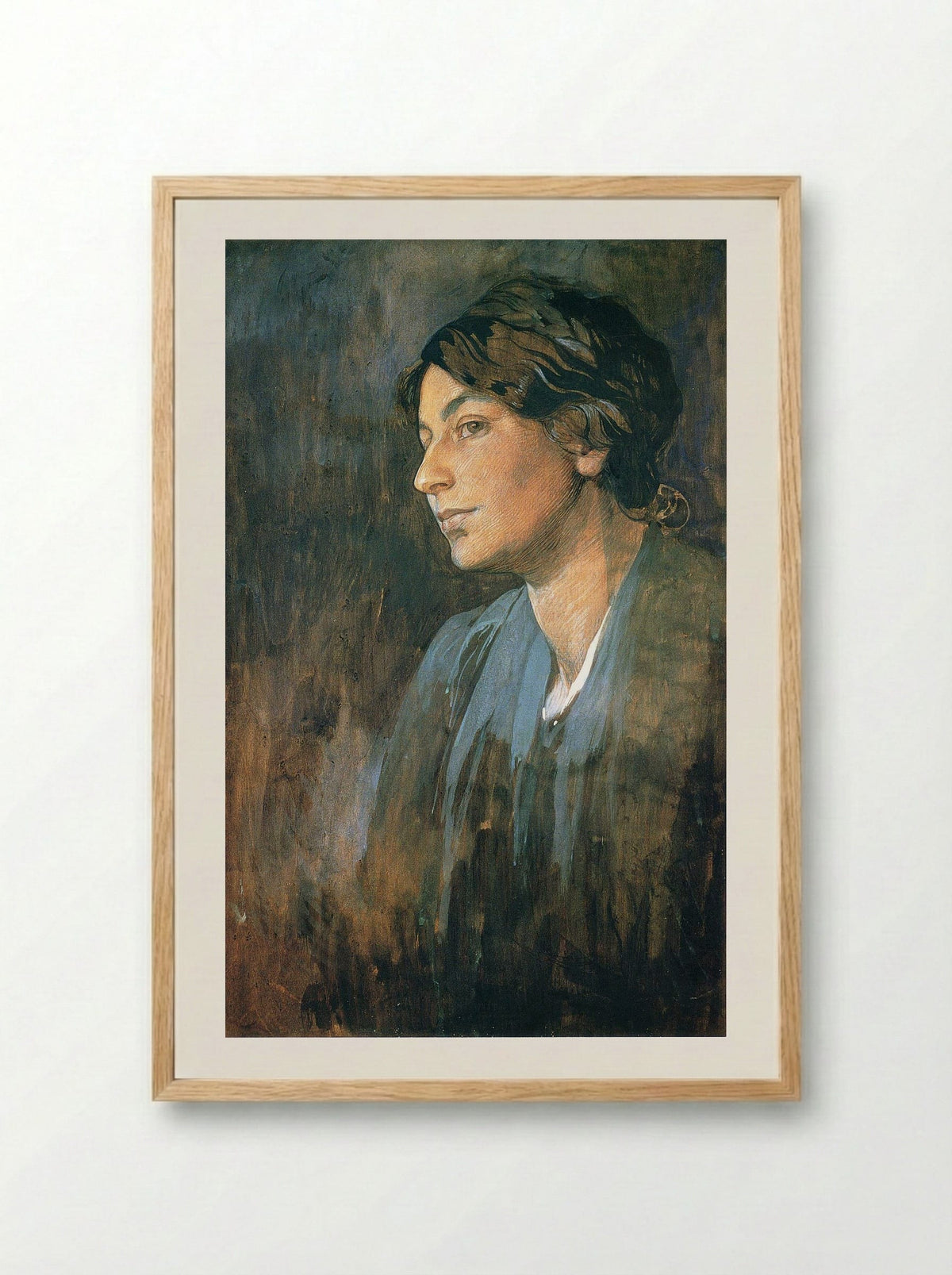 Portrait of Marushka, Artist's Wife - Alphonse Mucha - Framed Print Wood