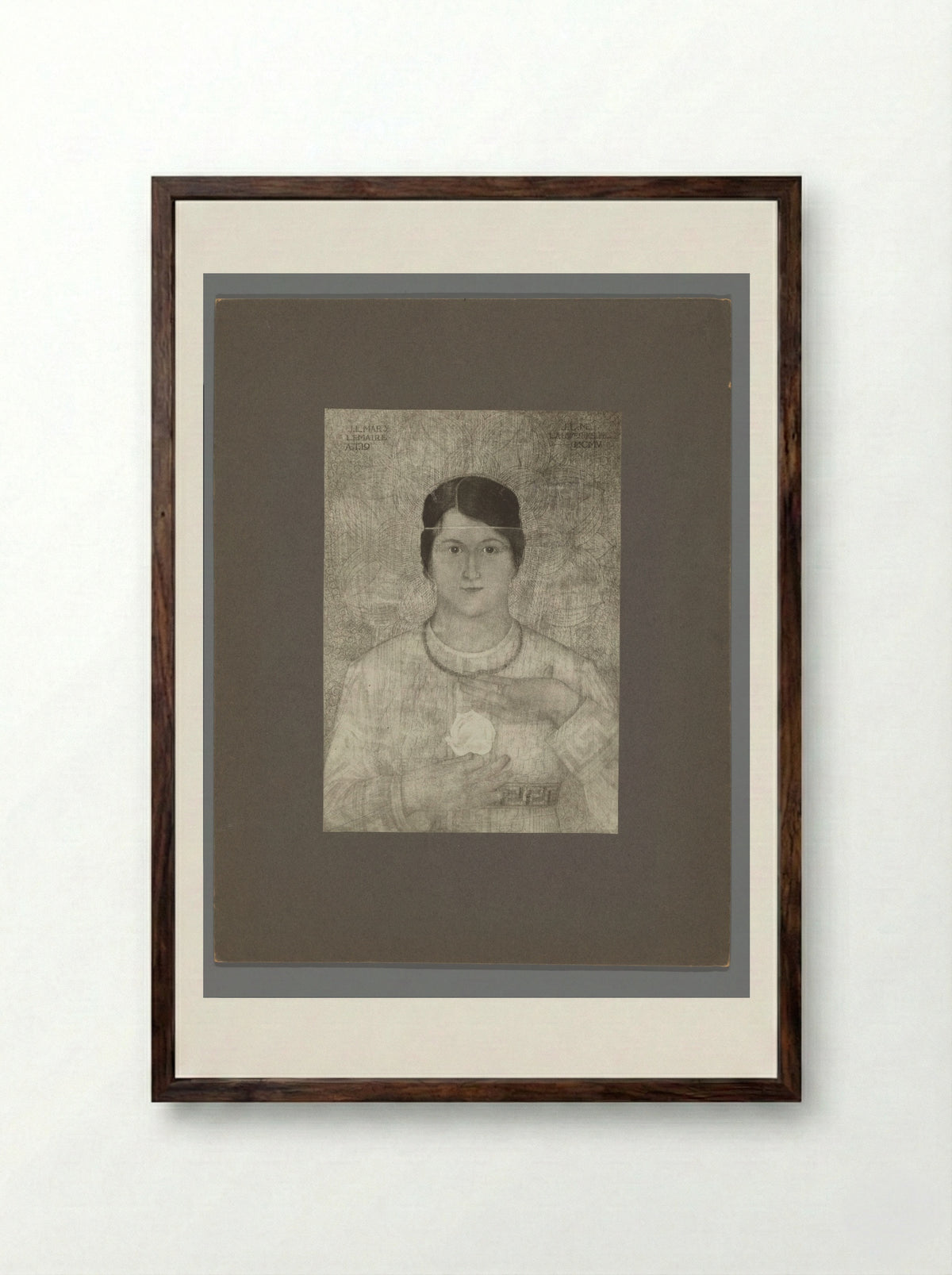 Portrait of Mary Lemaire - Mathieu Lauweriks - Framed Print Dark Wood