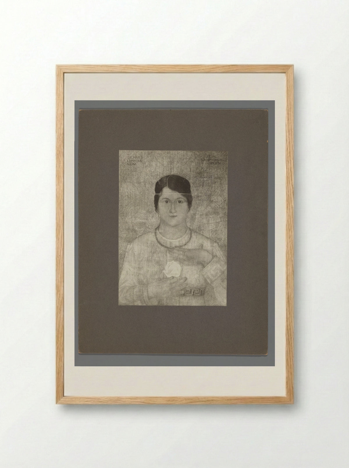 Portrait of Mary Lemaire - Mathieu Lauweriks - Framed Print Wood