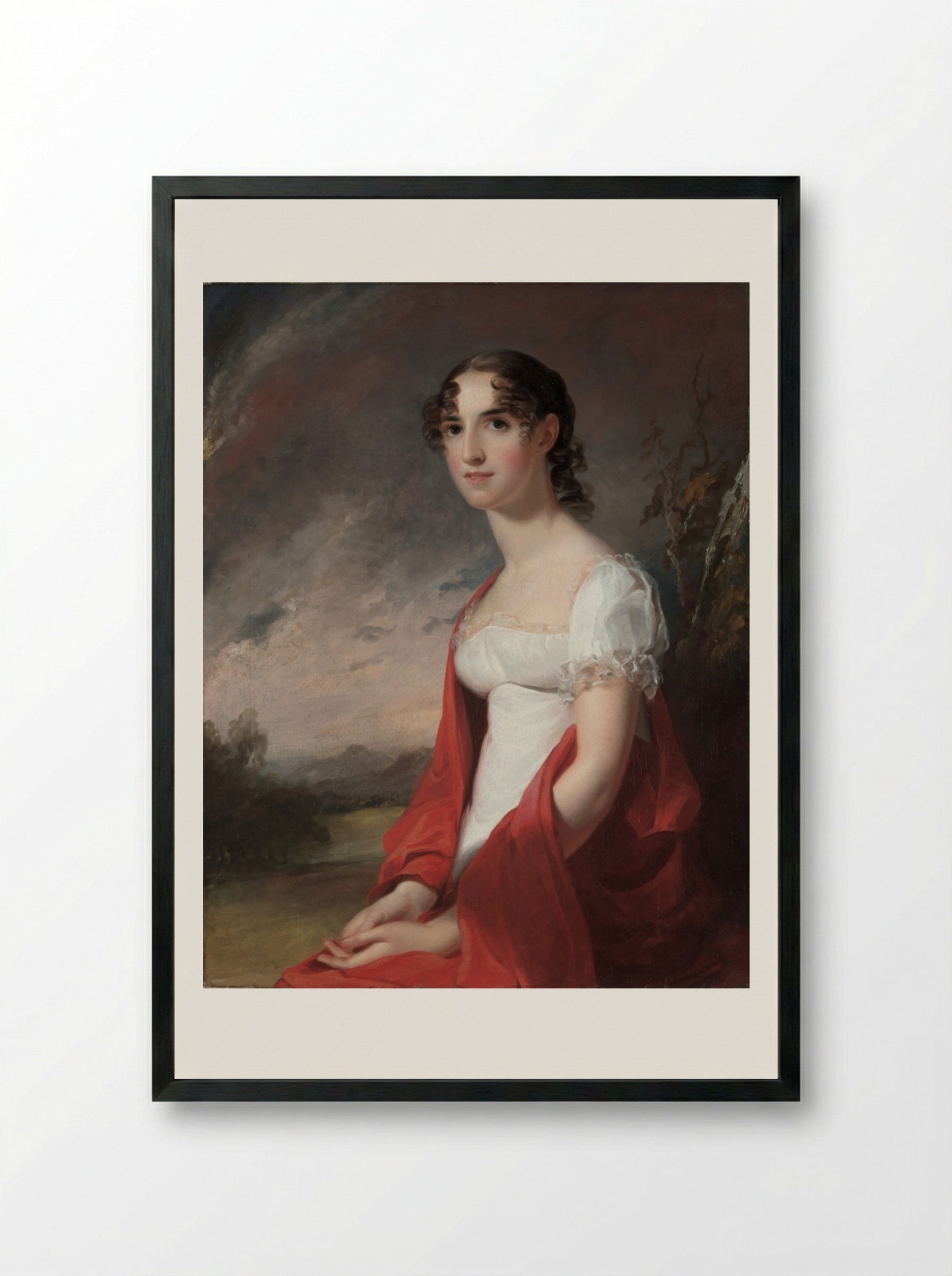 Portrait of Mary Sicard David - Thomas Sully - Framed Print Black