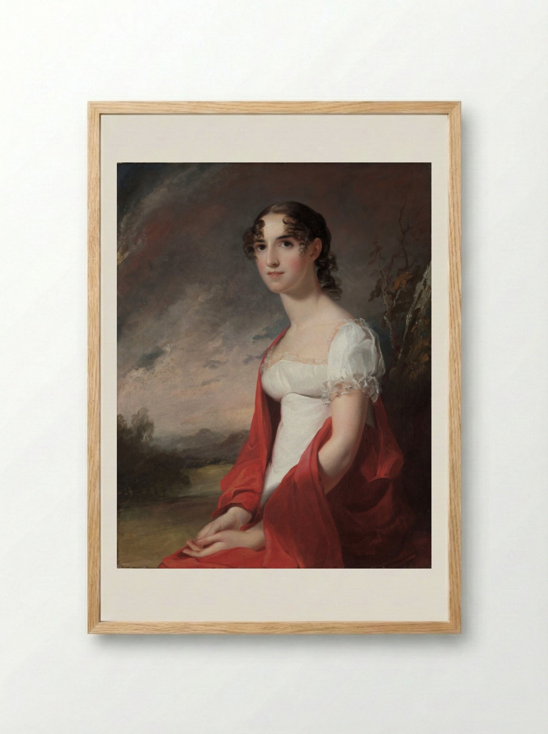 Portrait of Mary Sicard David - Thomas Sully - Framed Print Wood