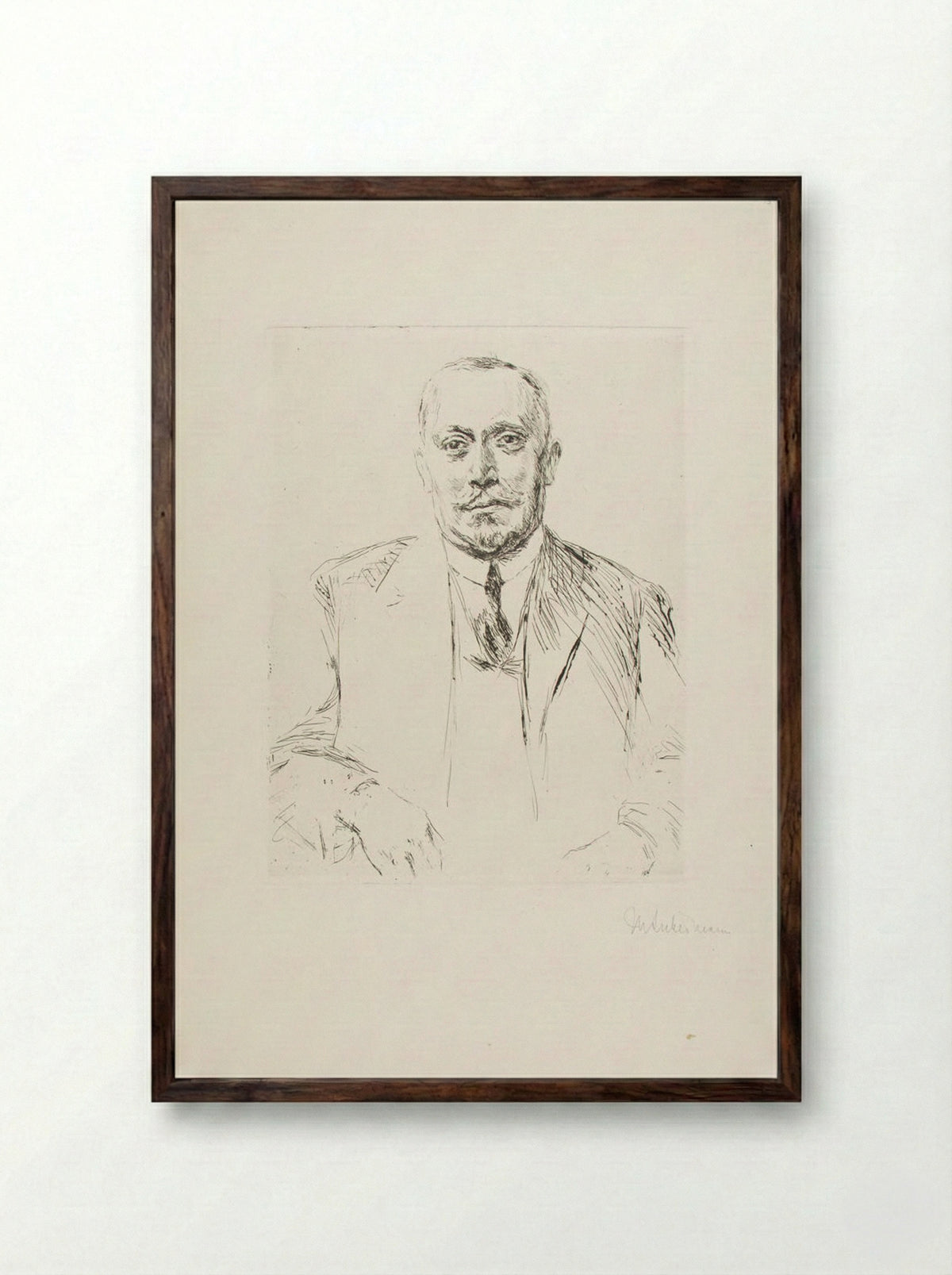 Portrait of Marzynski - Max Liebermann - Framed Print Dark Wood
