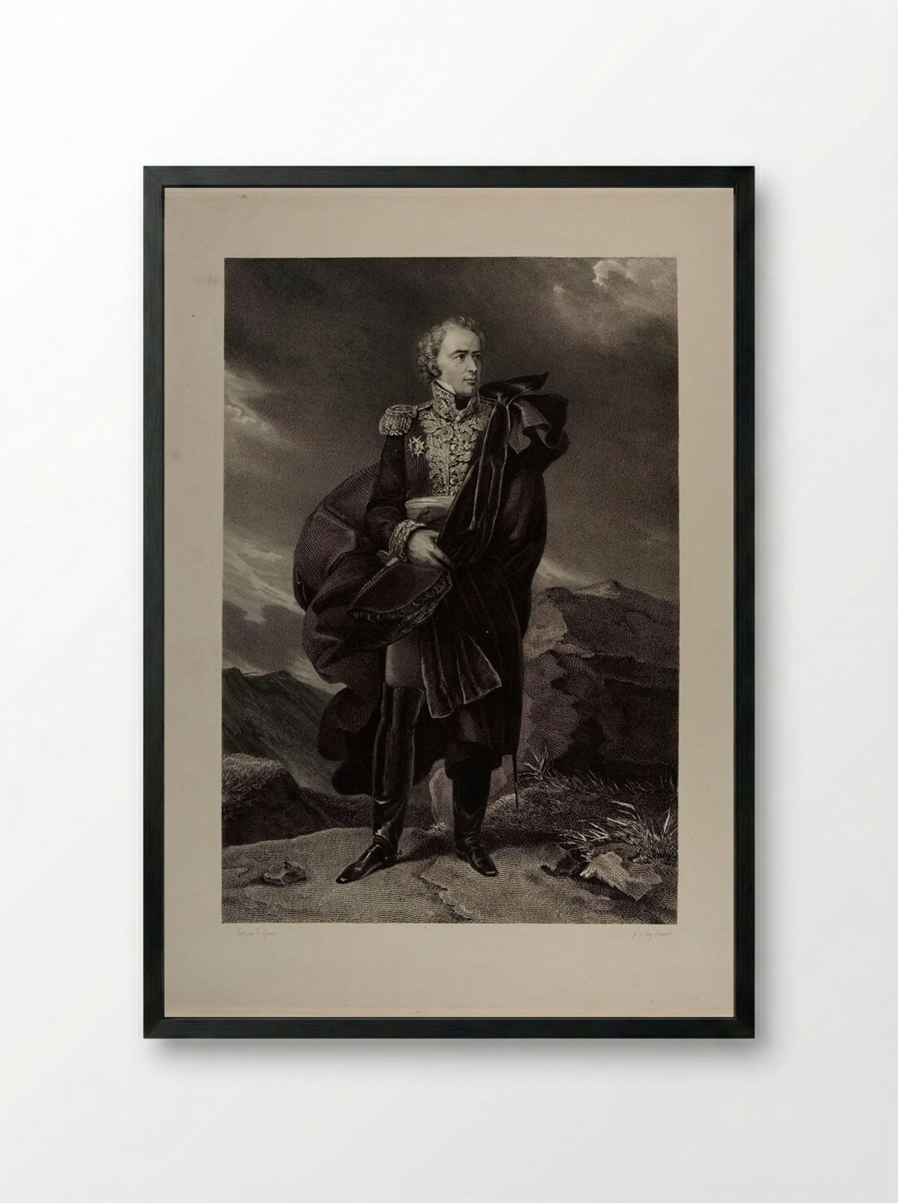 Portrait of Maximilien Sébastien Foy - Tony Johannot - Framed Print Black