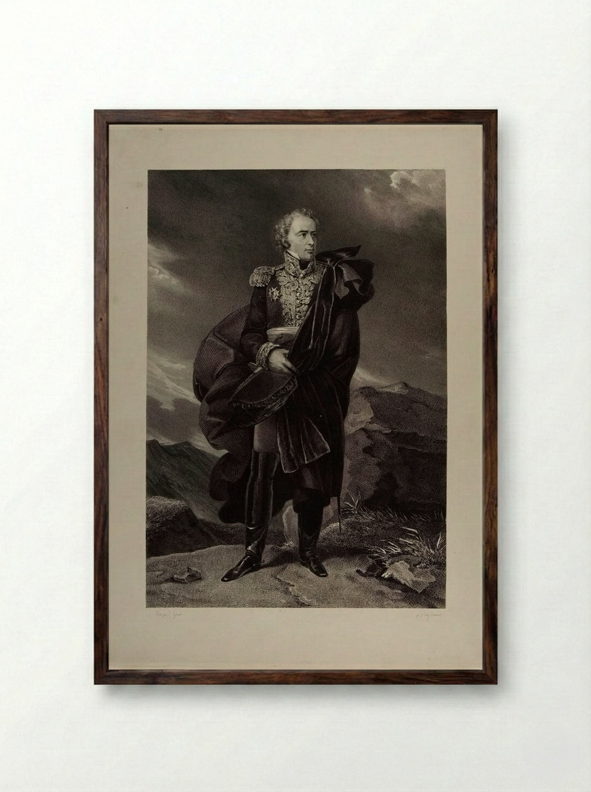 Portrait of Maximilien Sébastien Foy - Tony Johannot - Framed Print Dark Wood