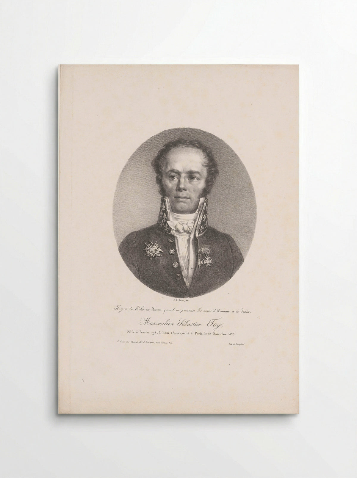 Portrait of Maximilien Sébastien Foy - Jean Pierre Sudre - Poster