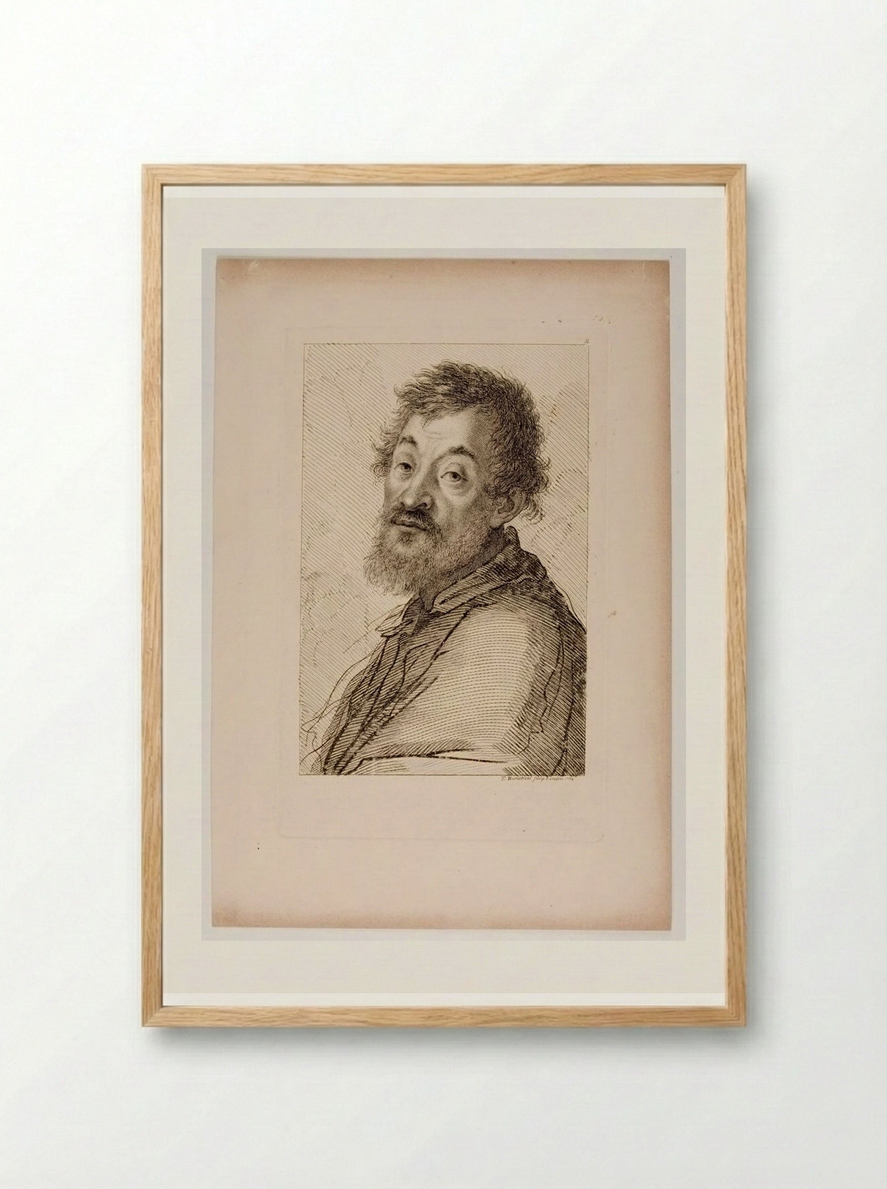 Portrait of Michelangelo - Francesco Bartolozzi - Framed Print Wood