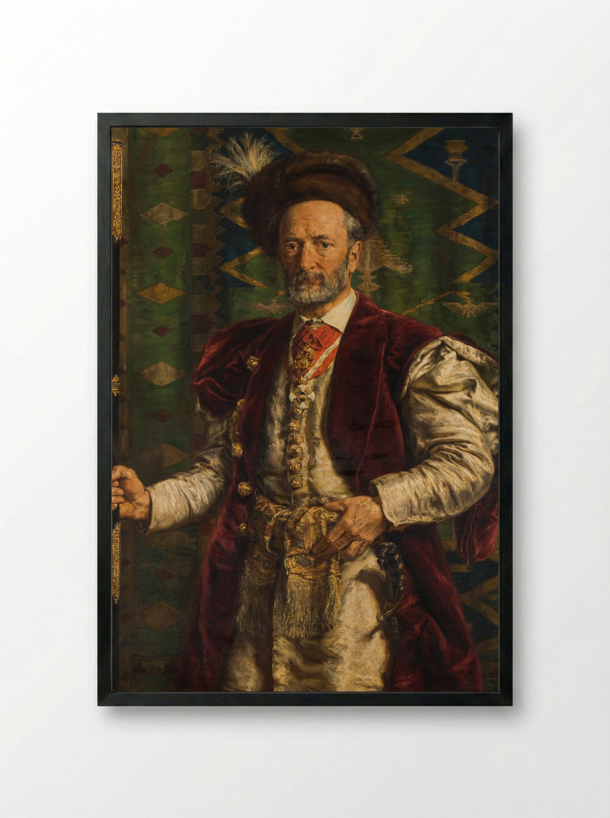 Portrait of Mikołaj Zyblikiewicz - Jan Matejko - Framed Print Black