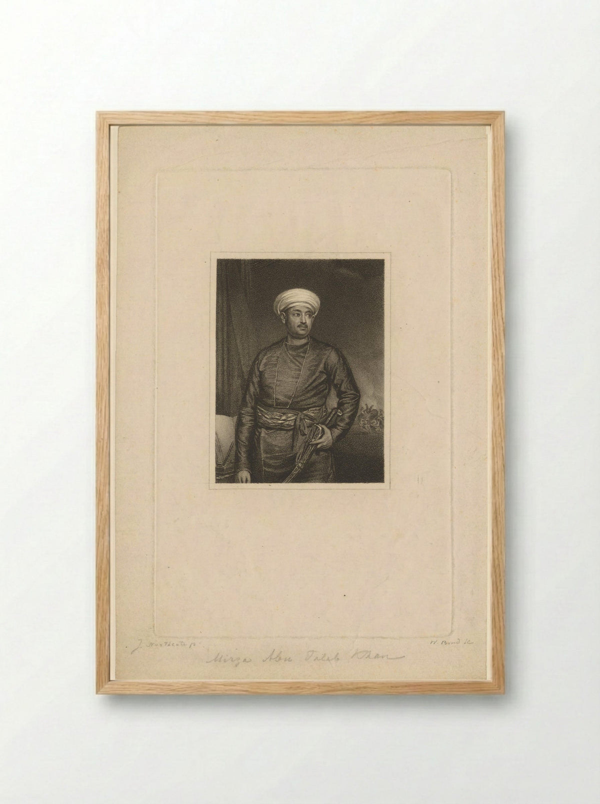Portrait of Mirza Abu Taleb Khan - William Bond - Framed Print Wood