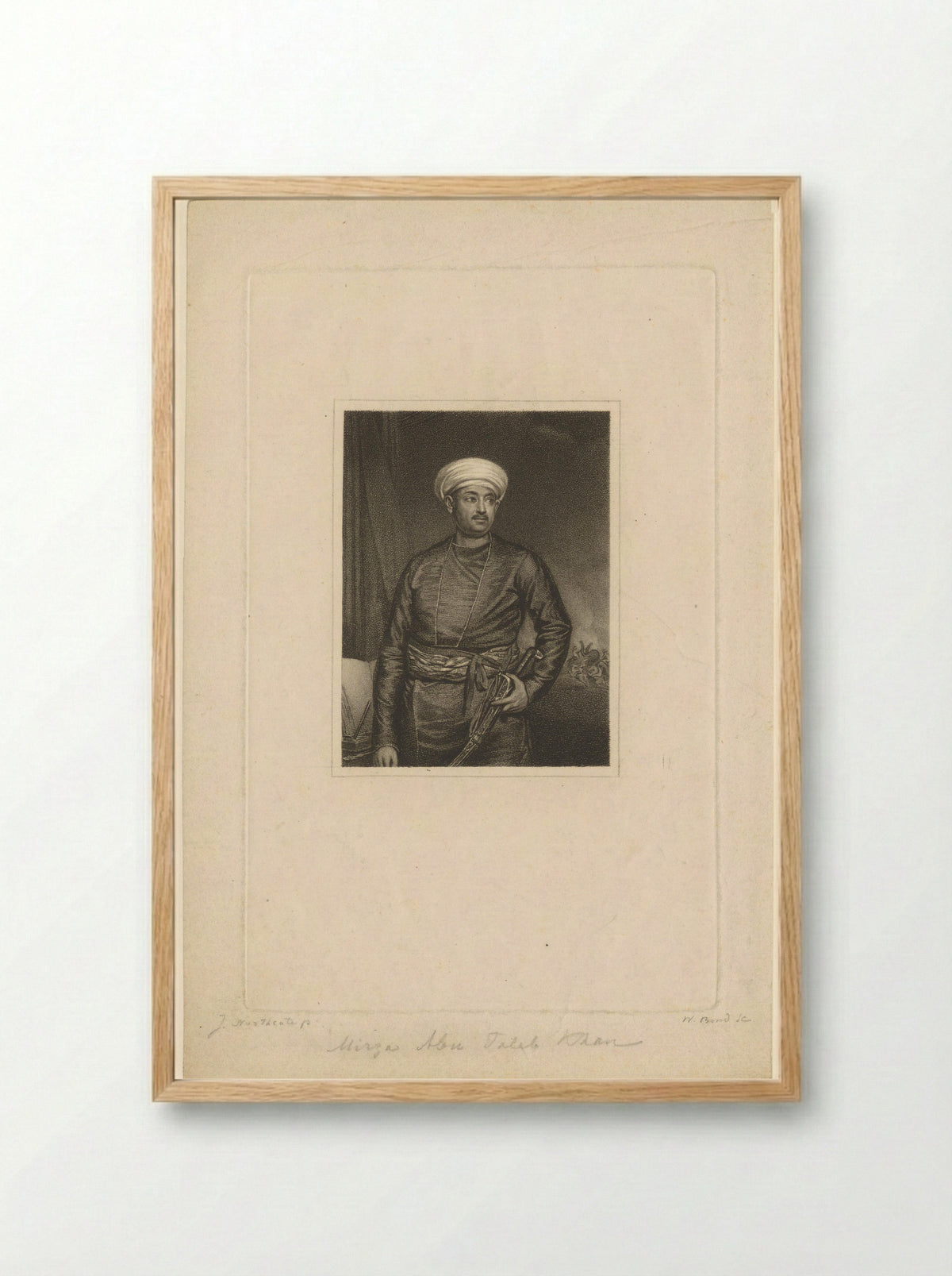 Portrait of Mirza Abu Taleb Khan - William Bond - Framed Print Wood