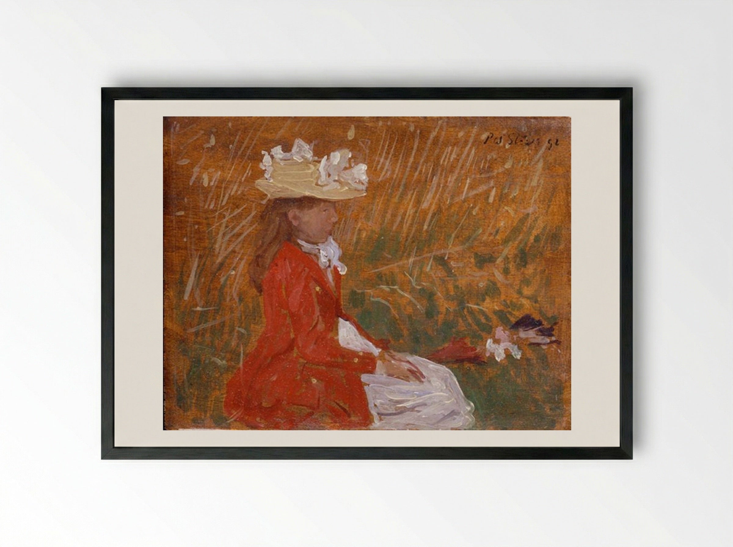 Portrait of Miss Rose Pettigrew - Philip Wilson Steer - Framed Print Black