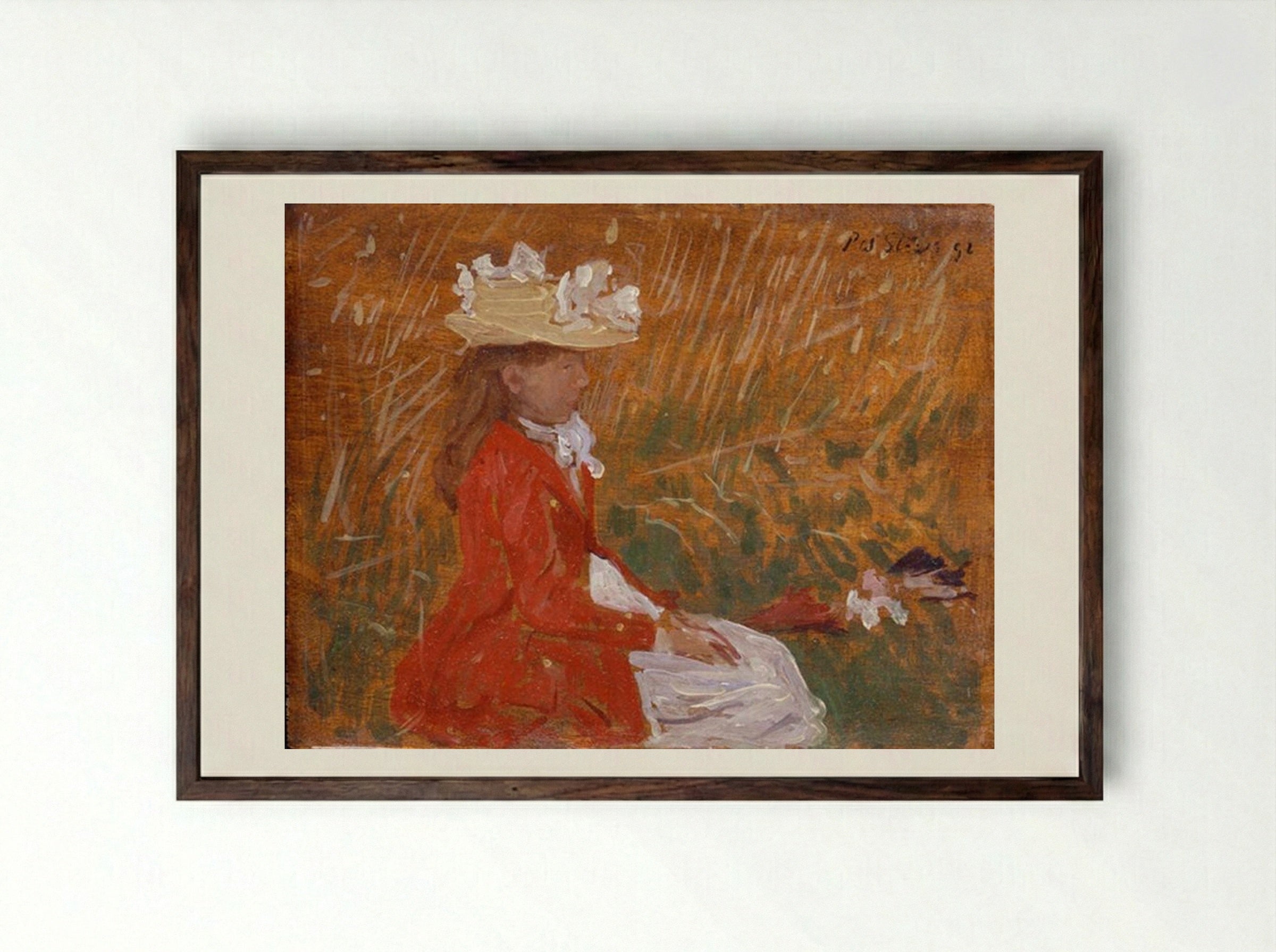 Portrait of Miss Rose Pettigrew - Philip Wilson Steer - Framed Print Dark Wood