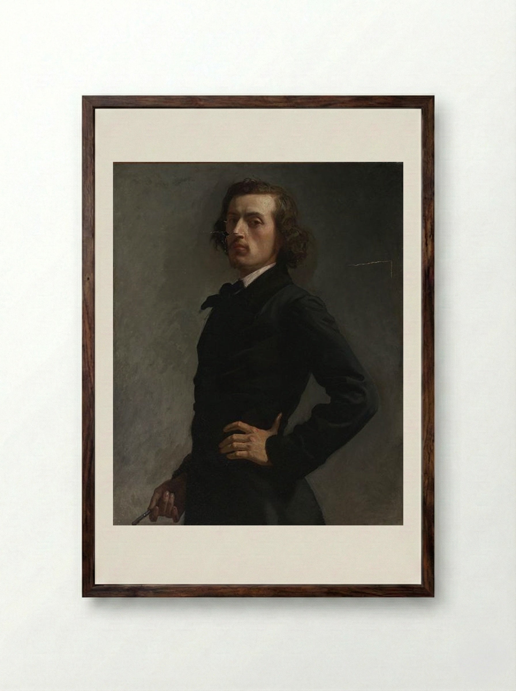 Portrait of Monsieur Allard - Léon Bonnat - Framed Print Dark Wood