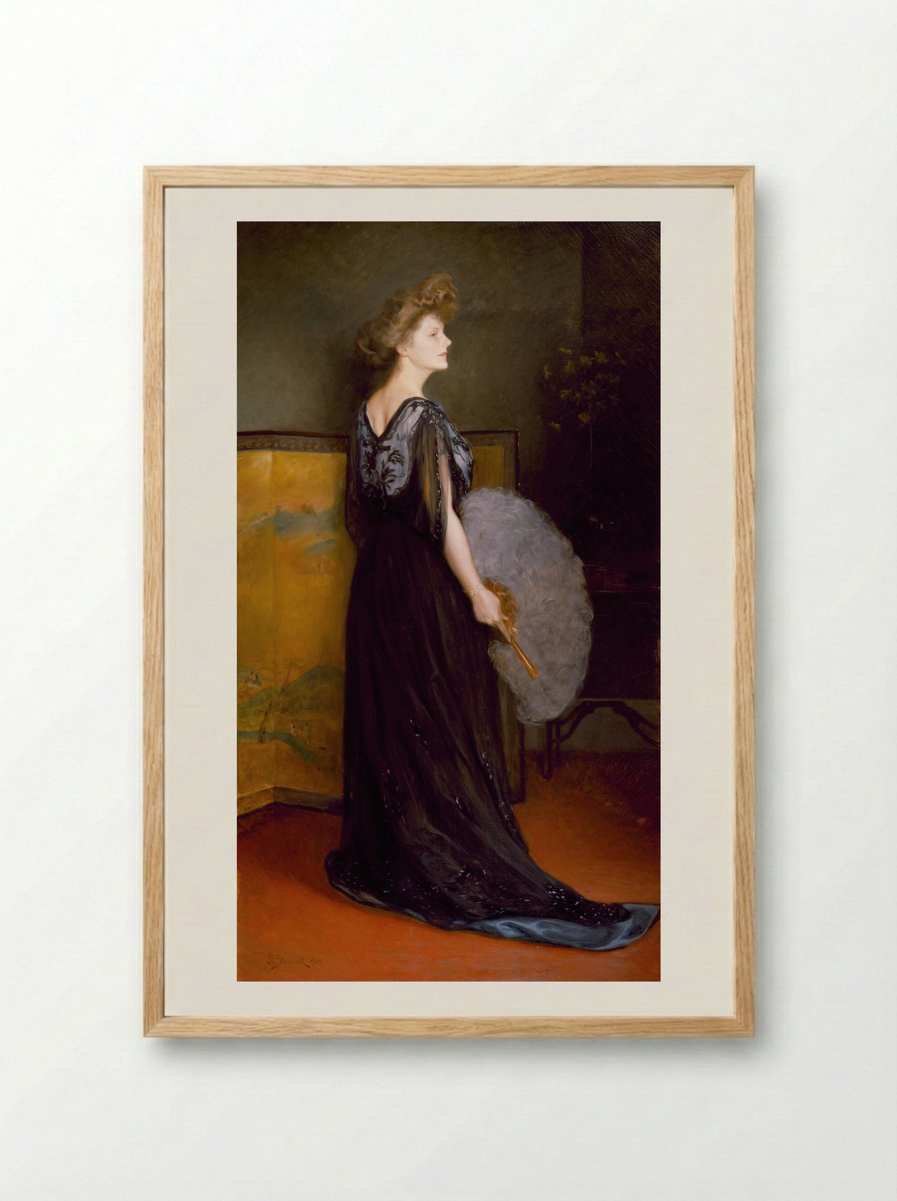 Portrait of Mrs Francis Stanton Blake - Julius LeBlanc Stewart - Framed Print Wood