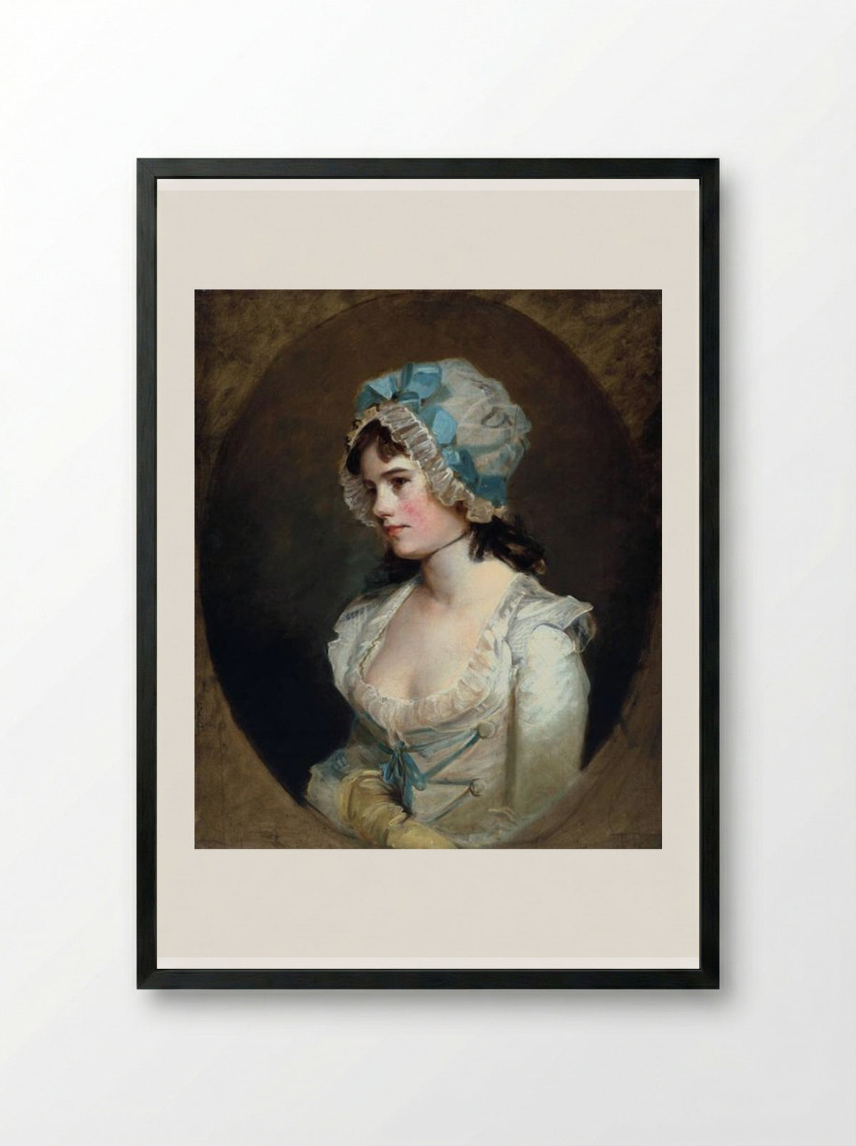 Portrait of Mrs Williams - John Hoppner - Framed Print Black
