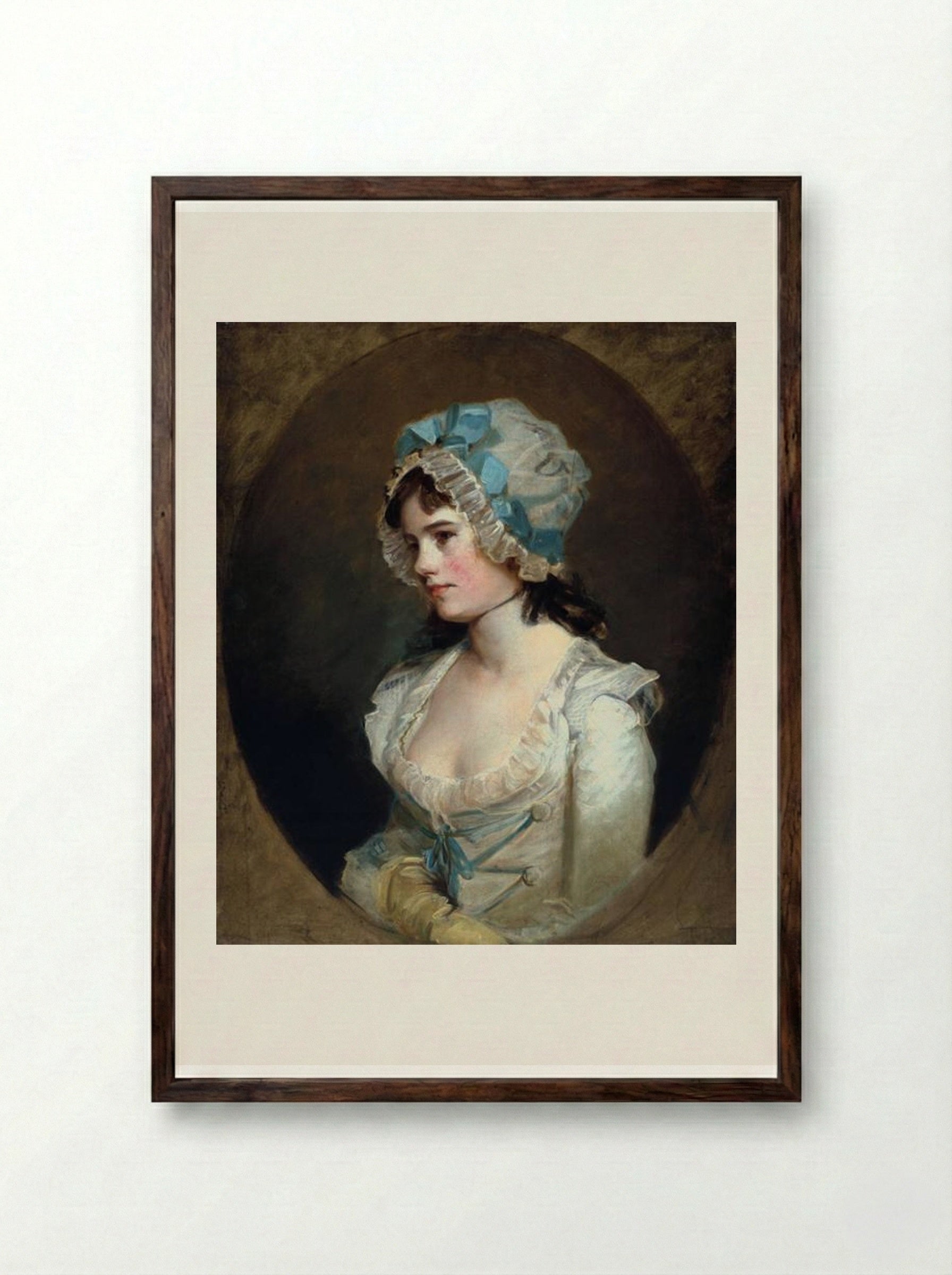 Portrait of Mrs Williams - John Hoppner - Framed Print Dark Wood