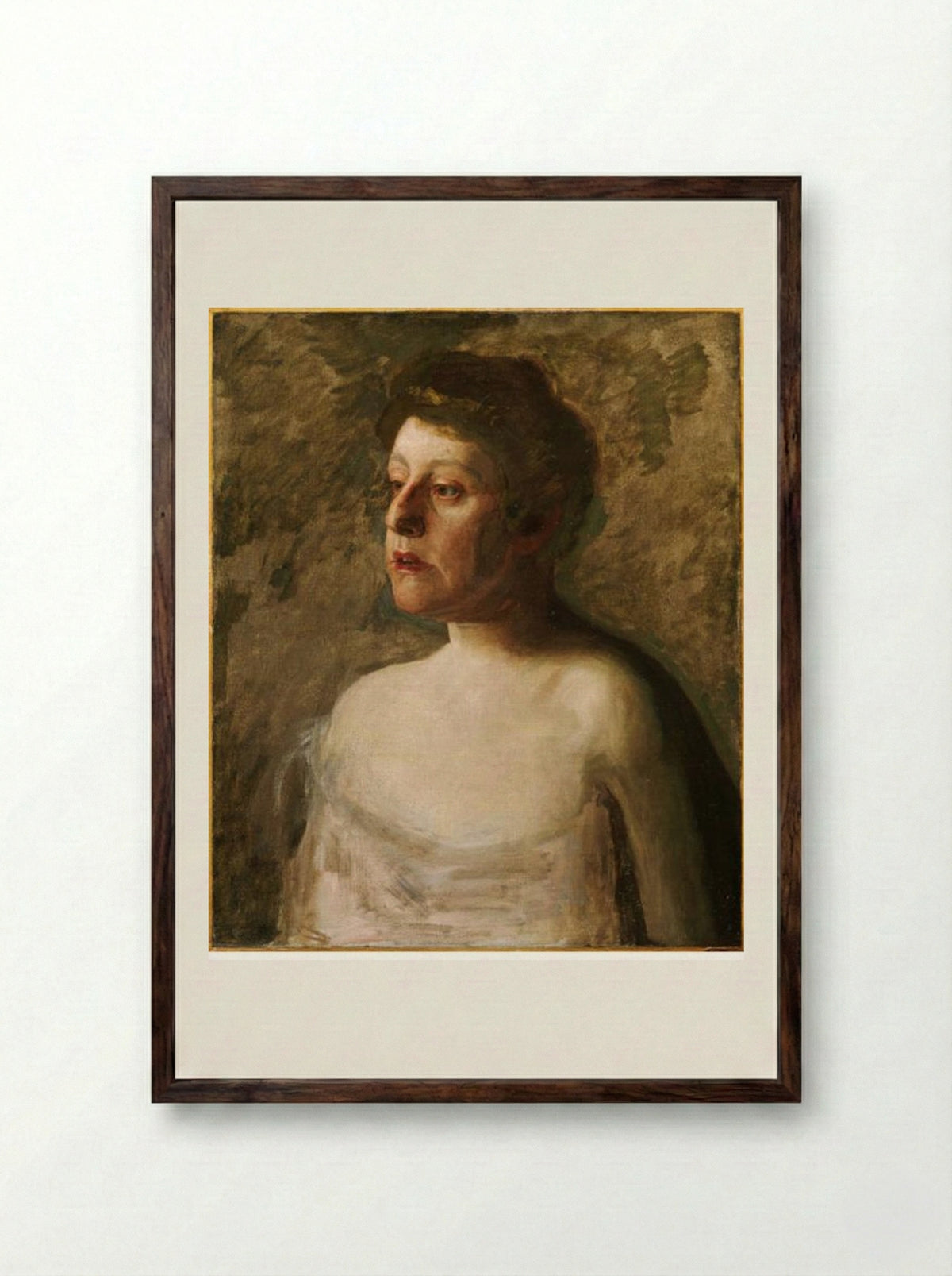 Portrait of Mrs. W.H. Bowden - Thomas Eakins - Framed Print Dark Wood