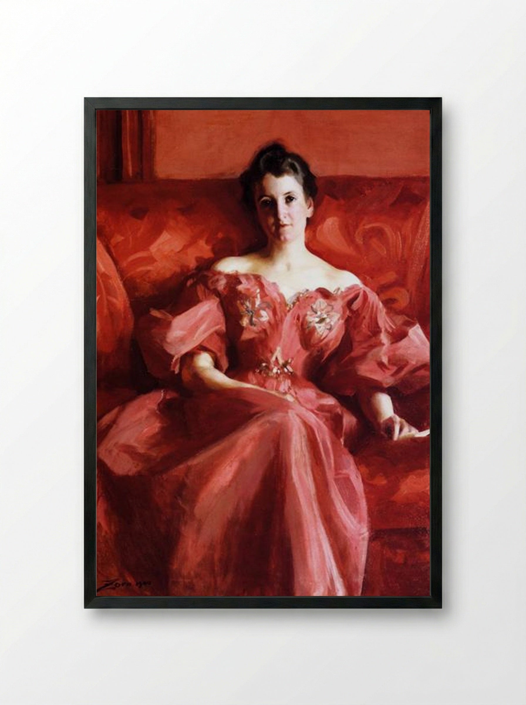 Portrait of Mrs. Howe - Anders Zorn - Framed Print Black