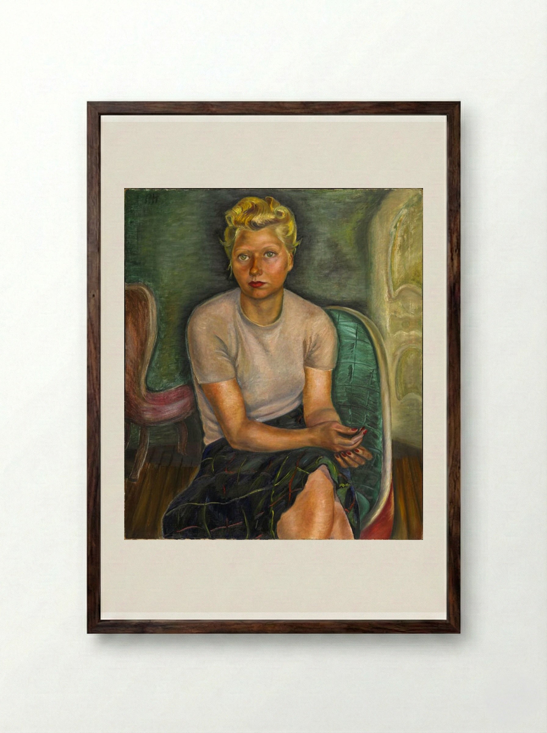 Portrait of Mrs. Zimmerman - Prudence Heward - Framed Print Dark Wood
