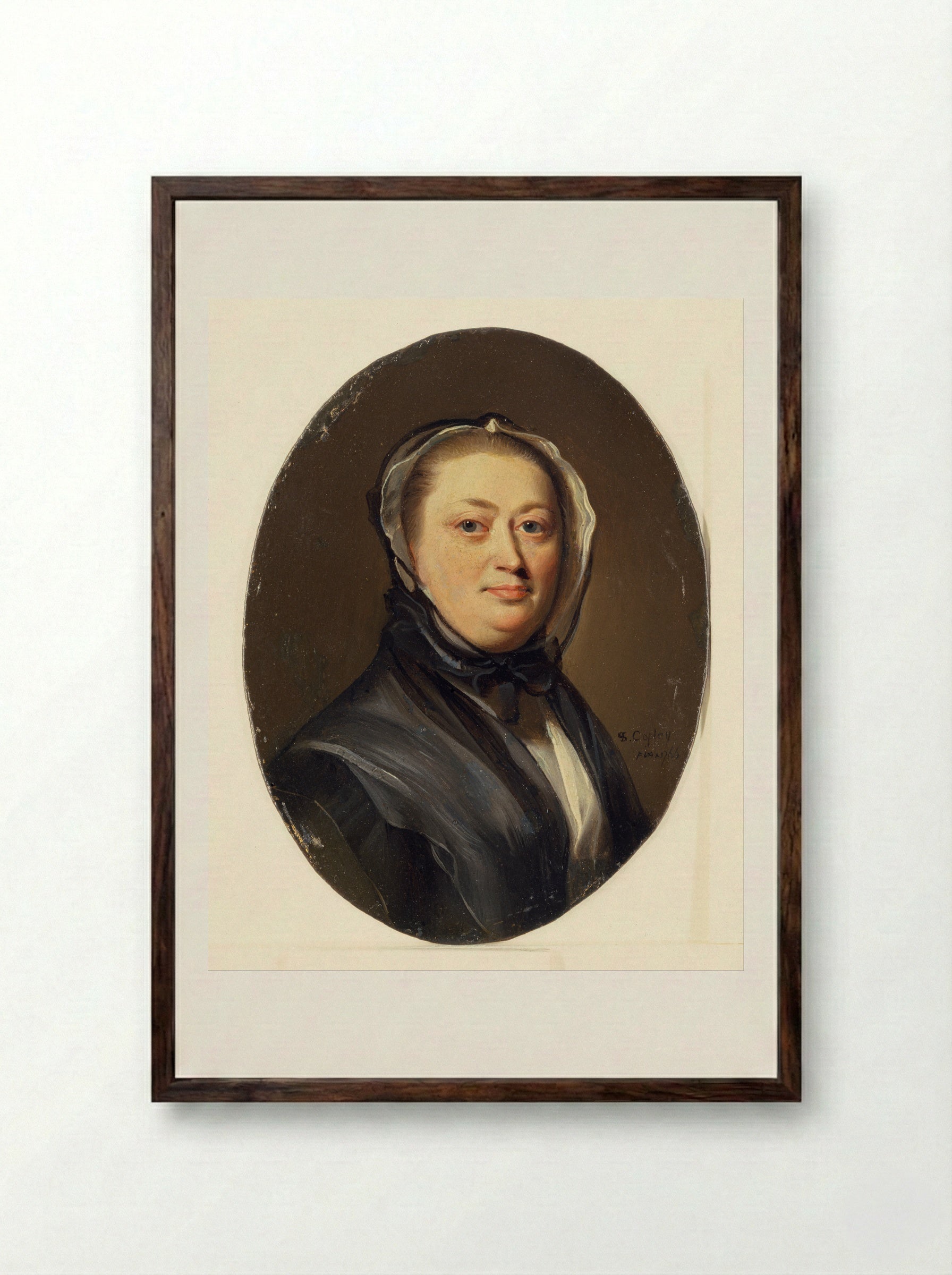 Portrait of Mrs. John Hancock - John Singleton Copley - Framed Print Dark Wood
