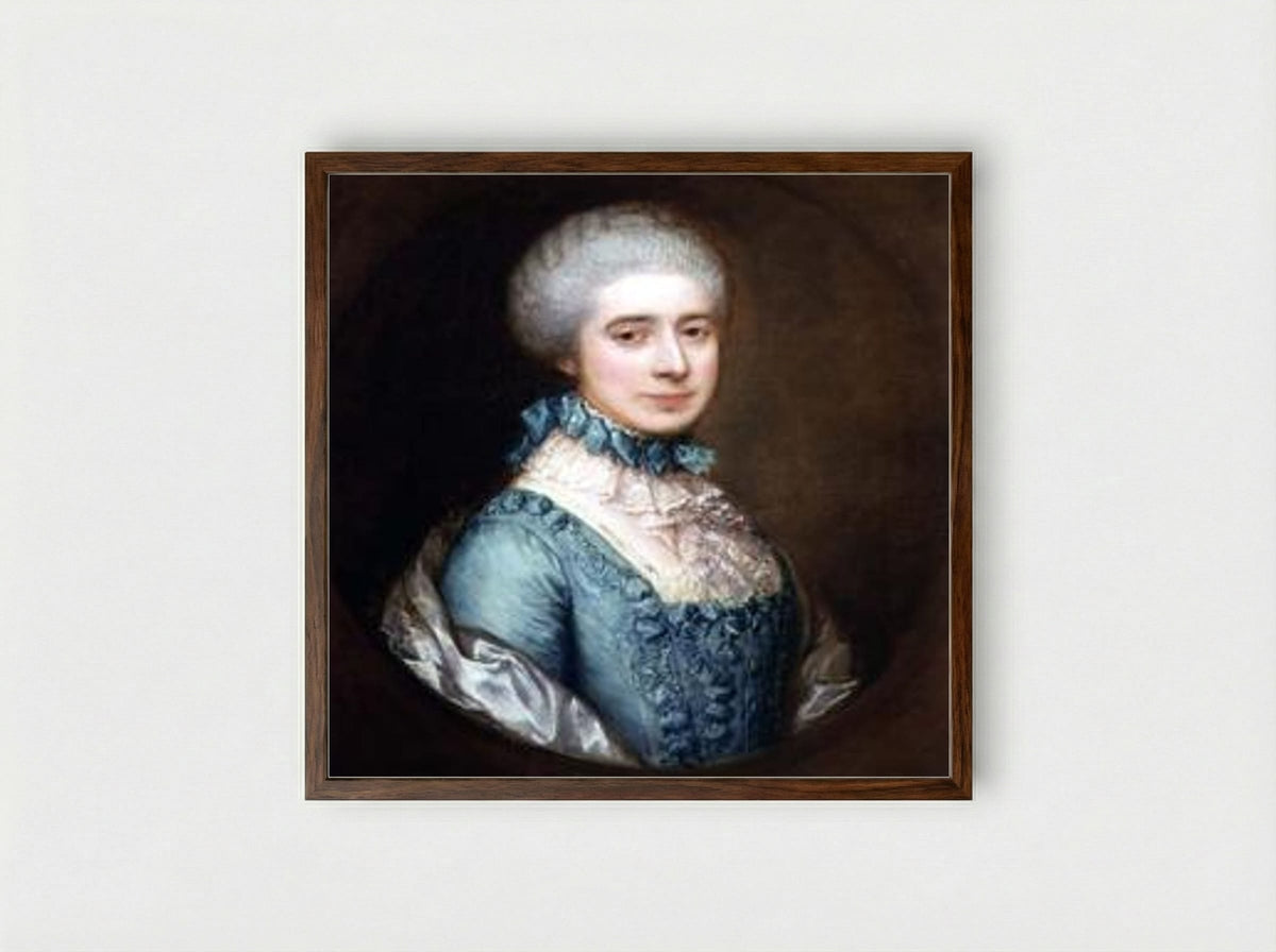 Portrait of Mrs. Awse - Thomas Gainsborough - Framed Print Dark Wood