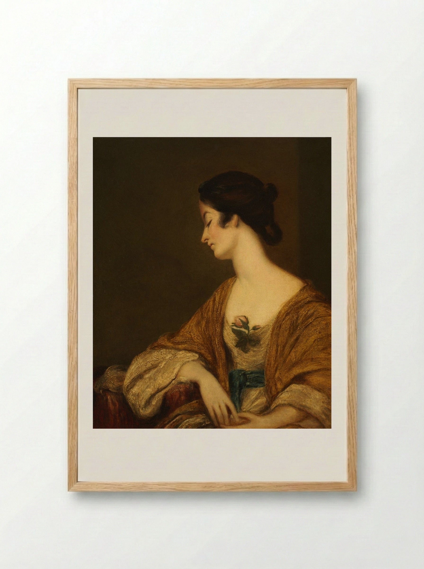 Portrait of Mrs. George Collier - Joshua Reynolds - Framed Print Wood