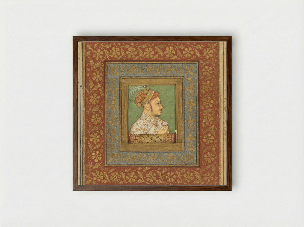 Portrait of Murad Bakhsh - Balchand - Framed Print Dark Wood