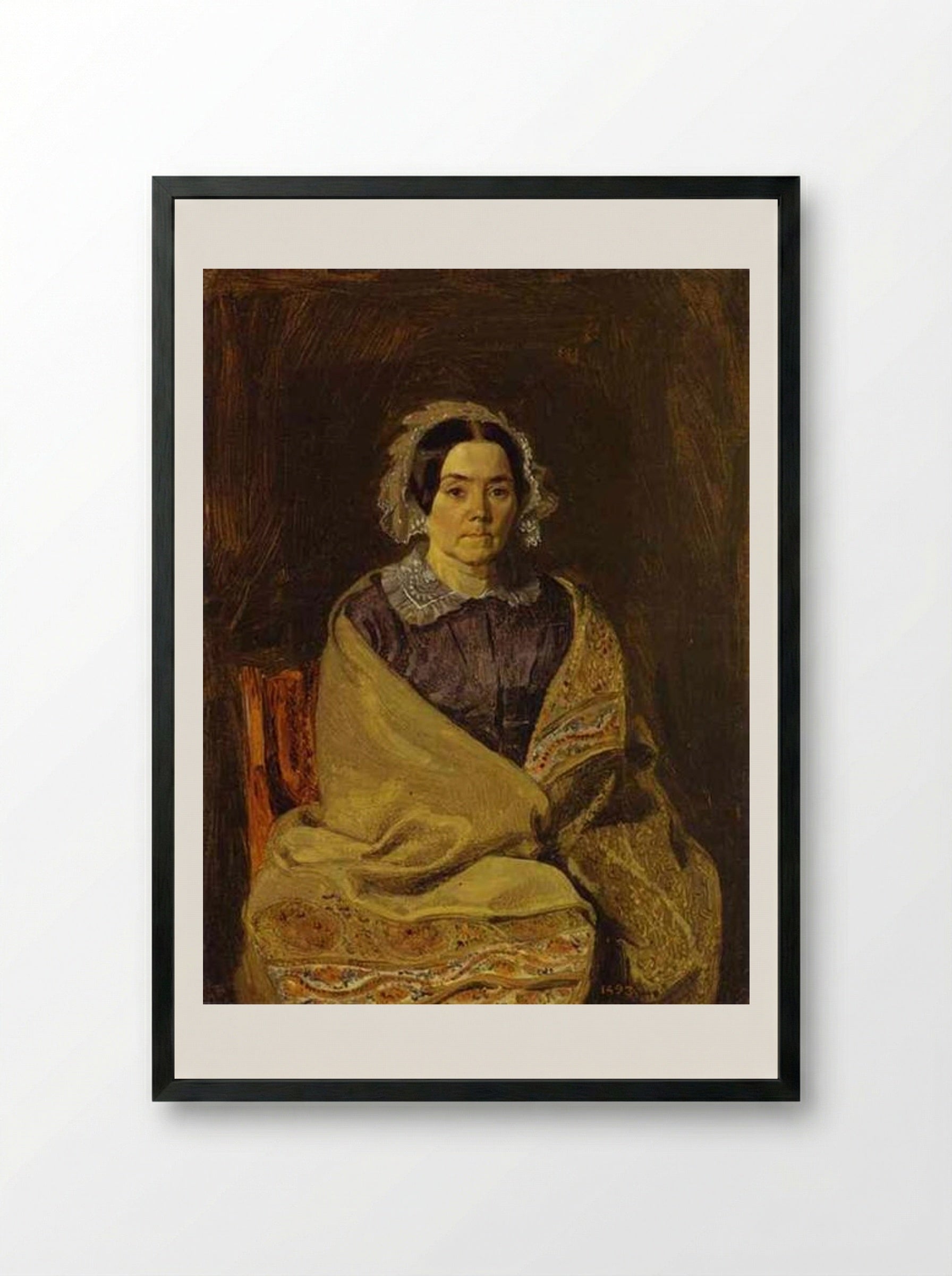Portrait of N. P. Chernyshova - Pavel Fedotov - Framed Print Black