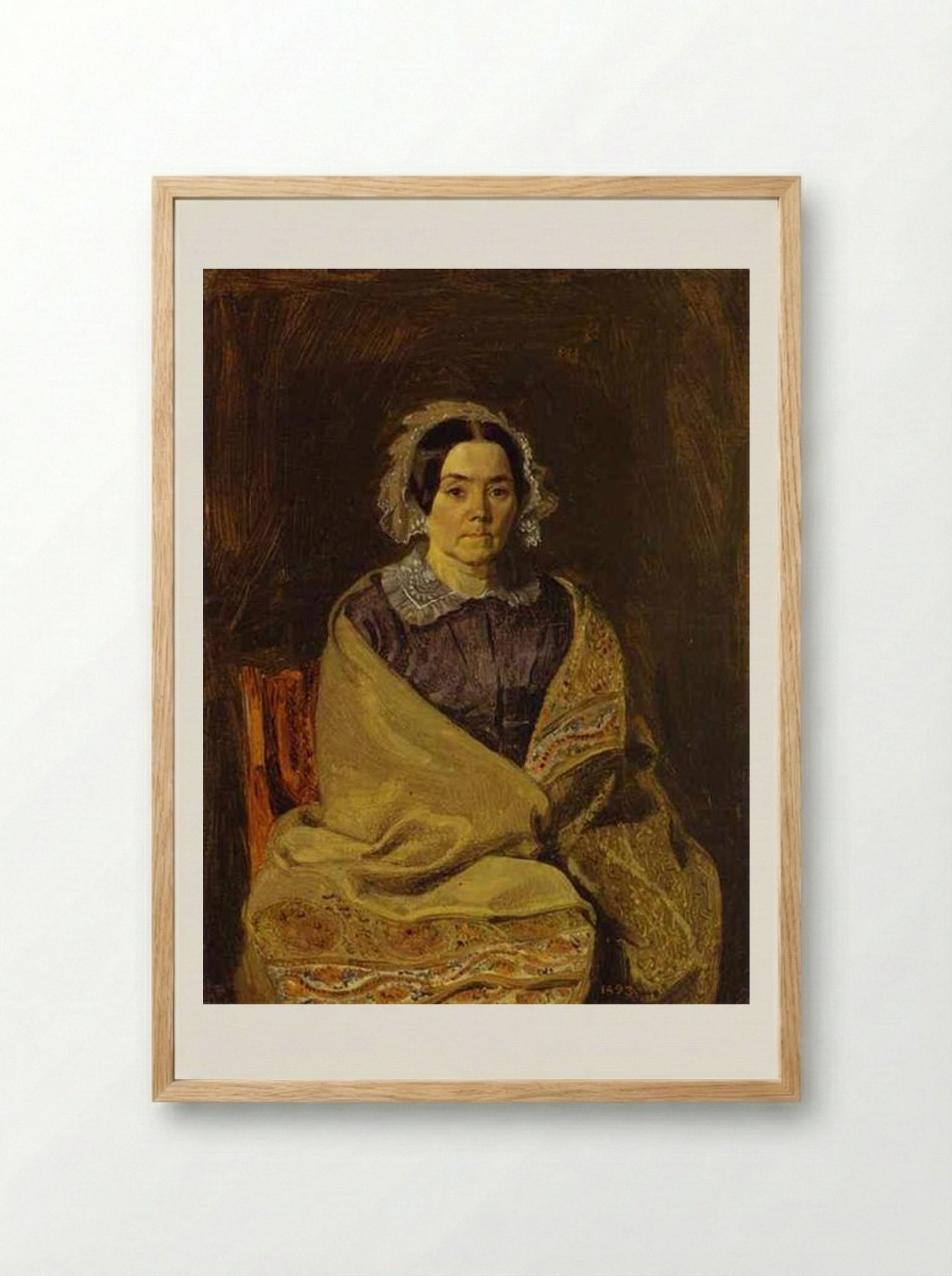 Portrait of N. P. Chernyshova - Pavel Fedotov - Framed Print Wood