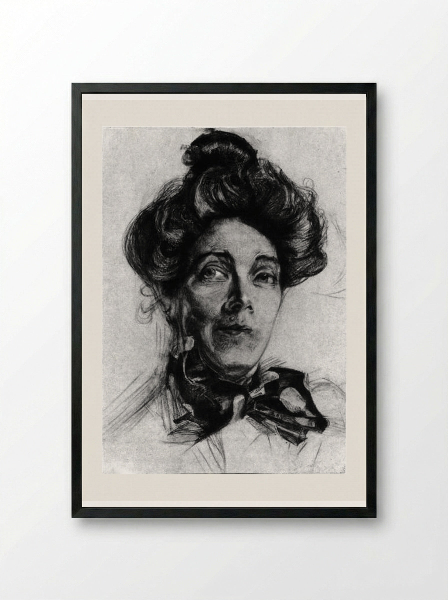 Portrait of Nadezhda Zabela-Vrubel - Mikhail Vrubel - Framed Print Black