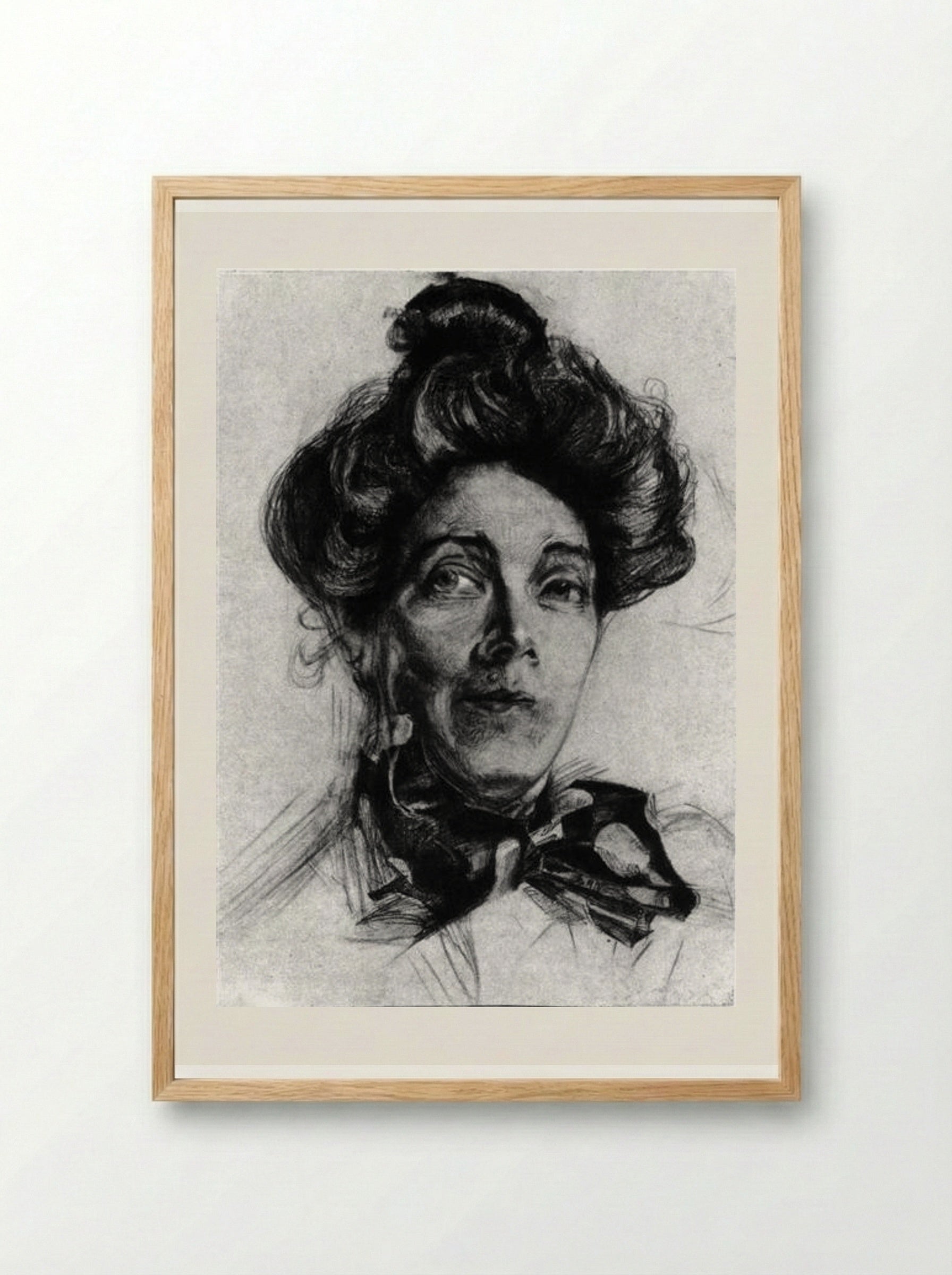 Portrait of Nadezhda Zabela-Vrubel - Mikhail Vrubel - Framed Print Wood